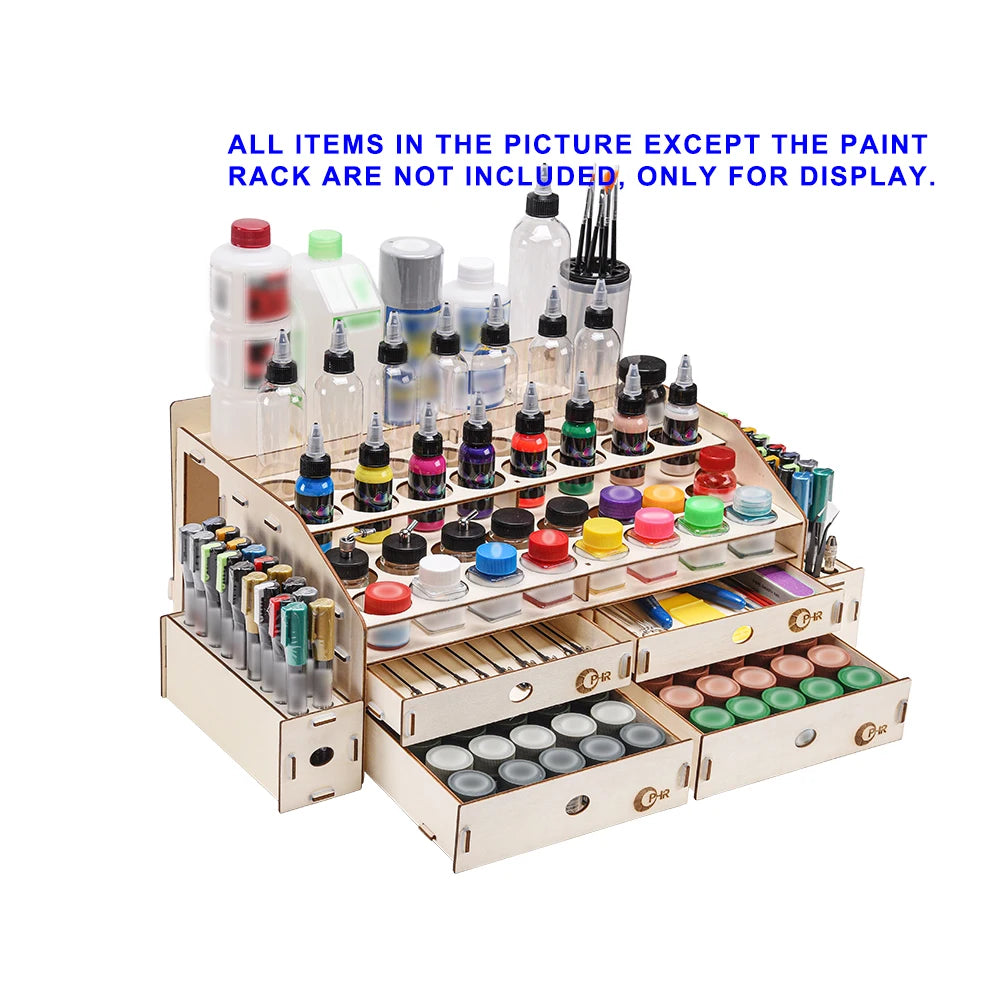 Wooden Hobby Paint Rack Storage Organizer