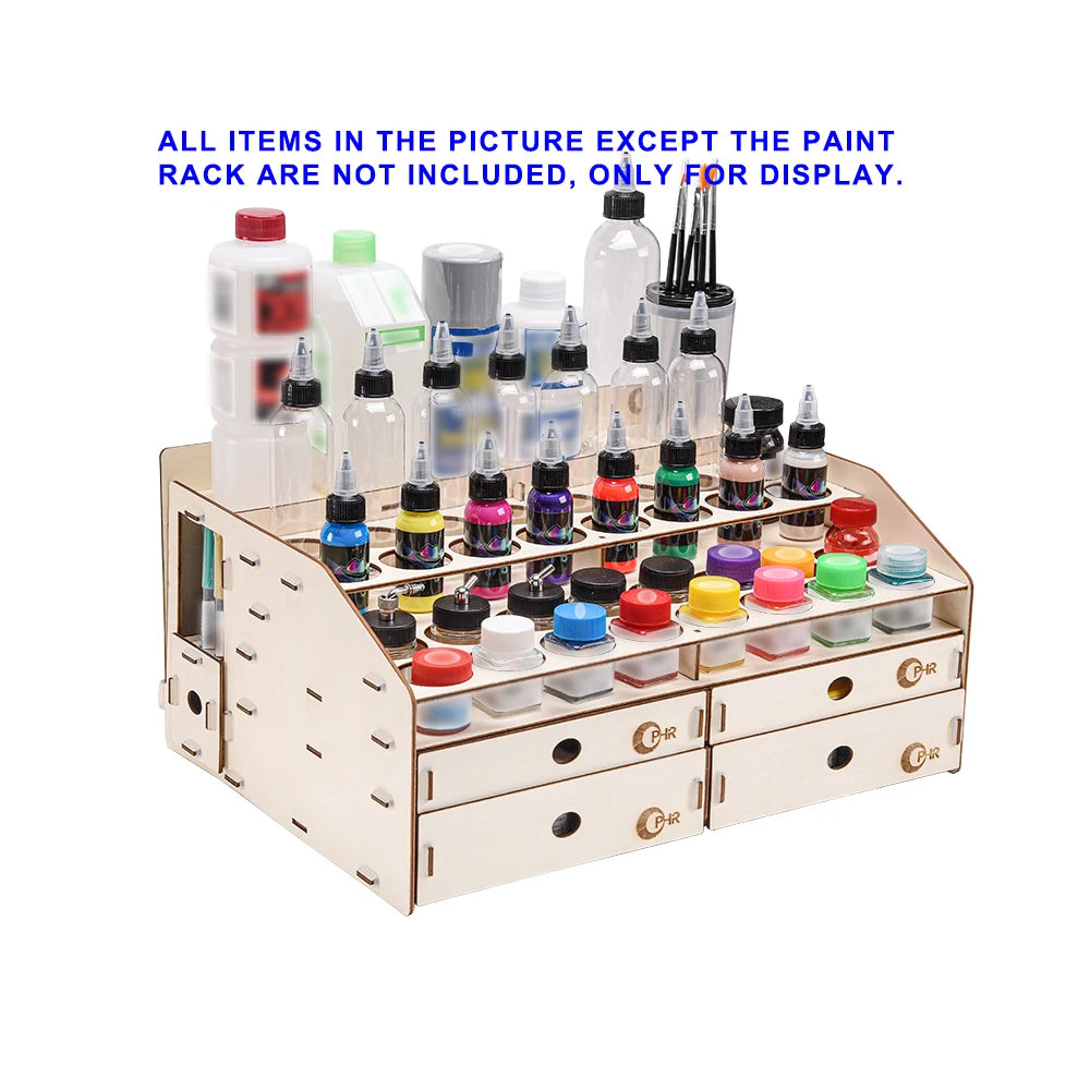 Wooden Hobby Paint Rack Storage Organizer