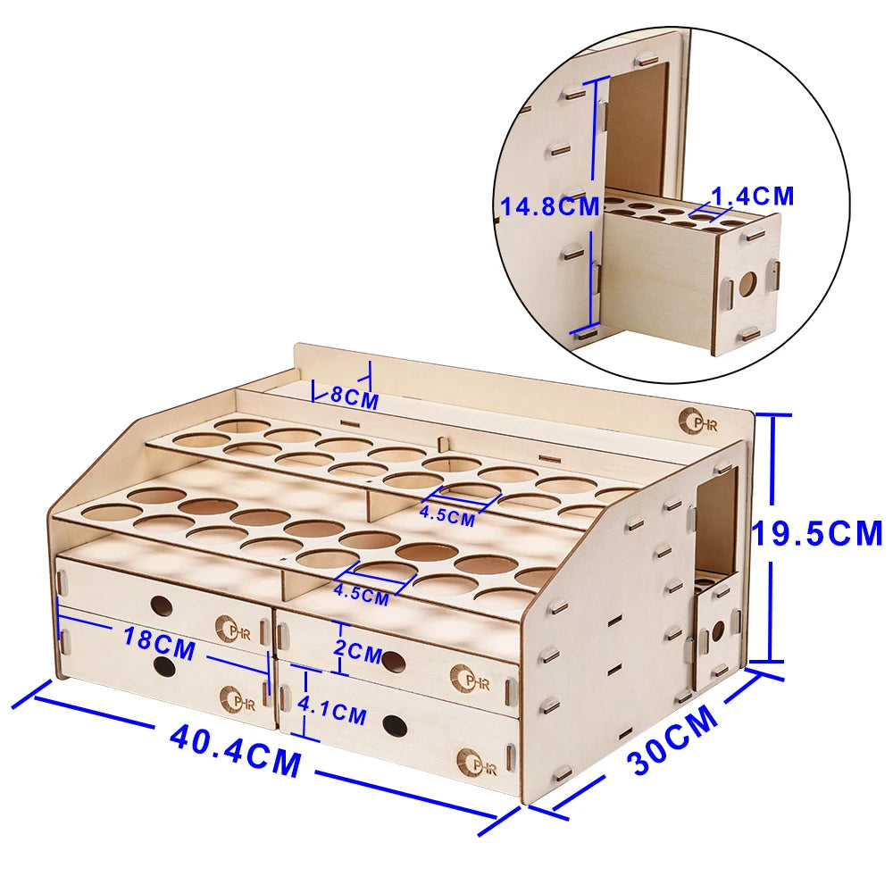 Wooden Hobby Paint Rack Storage Organizer