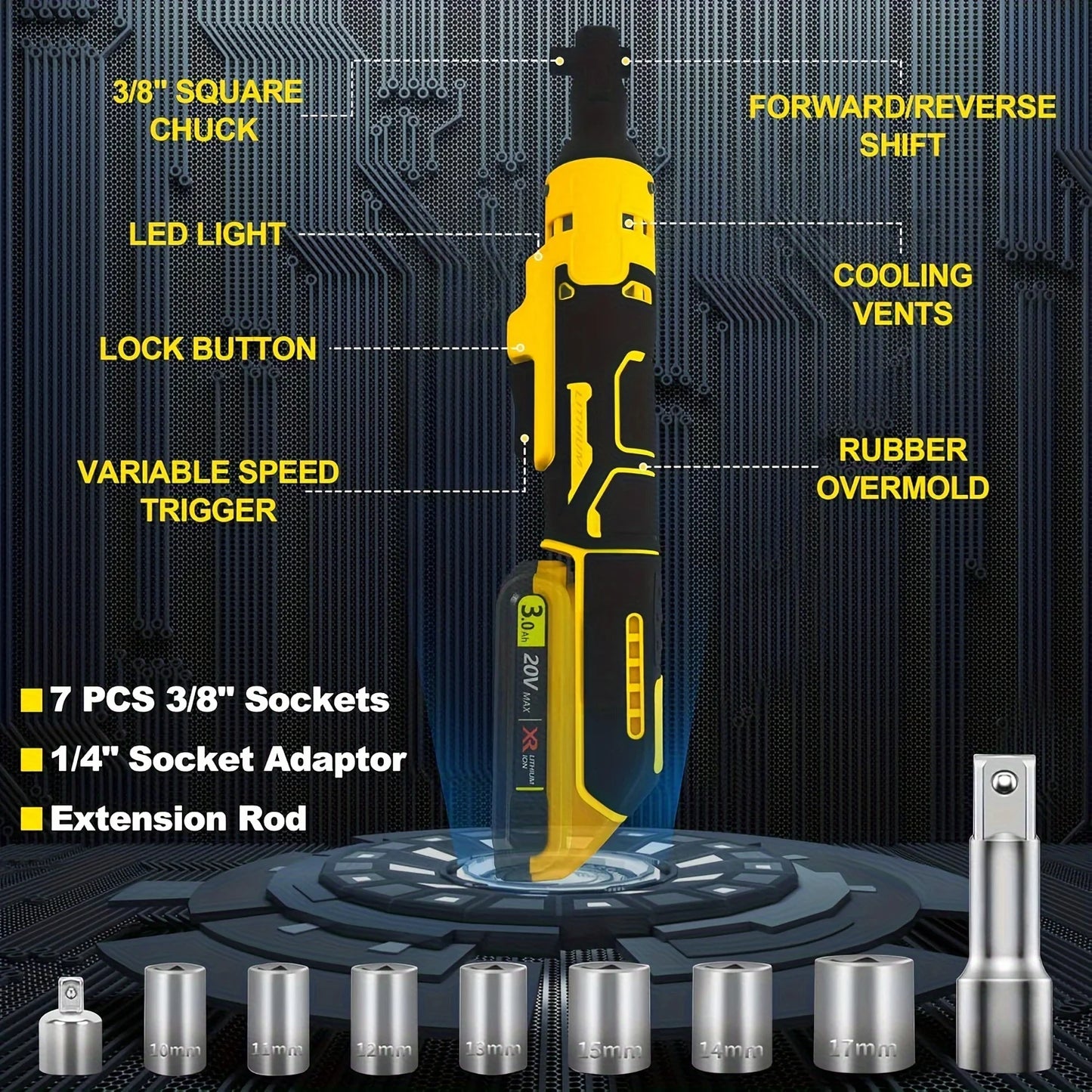 Electric Ratchet Wrench for Dewalt 20V Battery