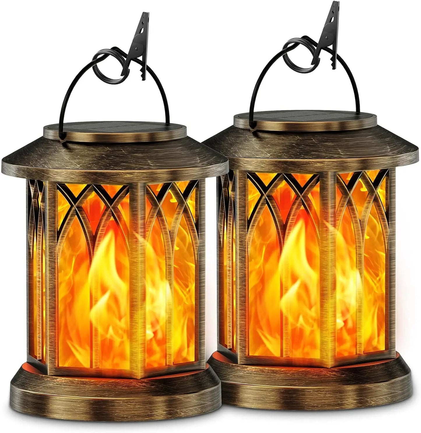 2 Pk Outdoor Solar Hanging Lights