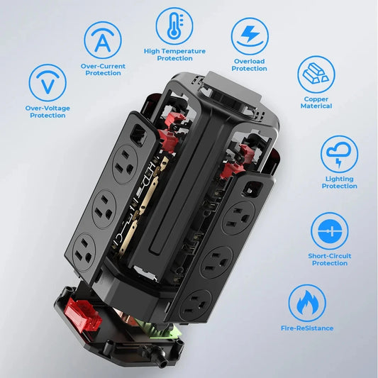 Power Strip Tower with 10ft Cord