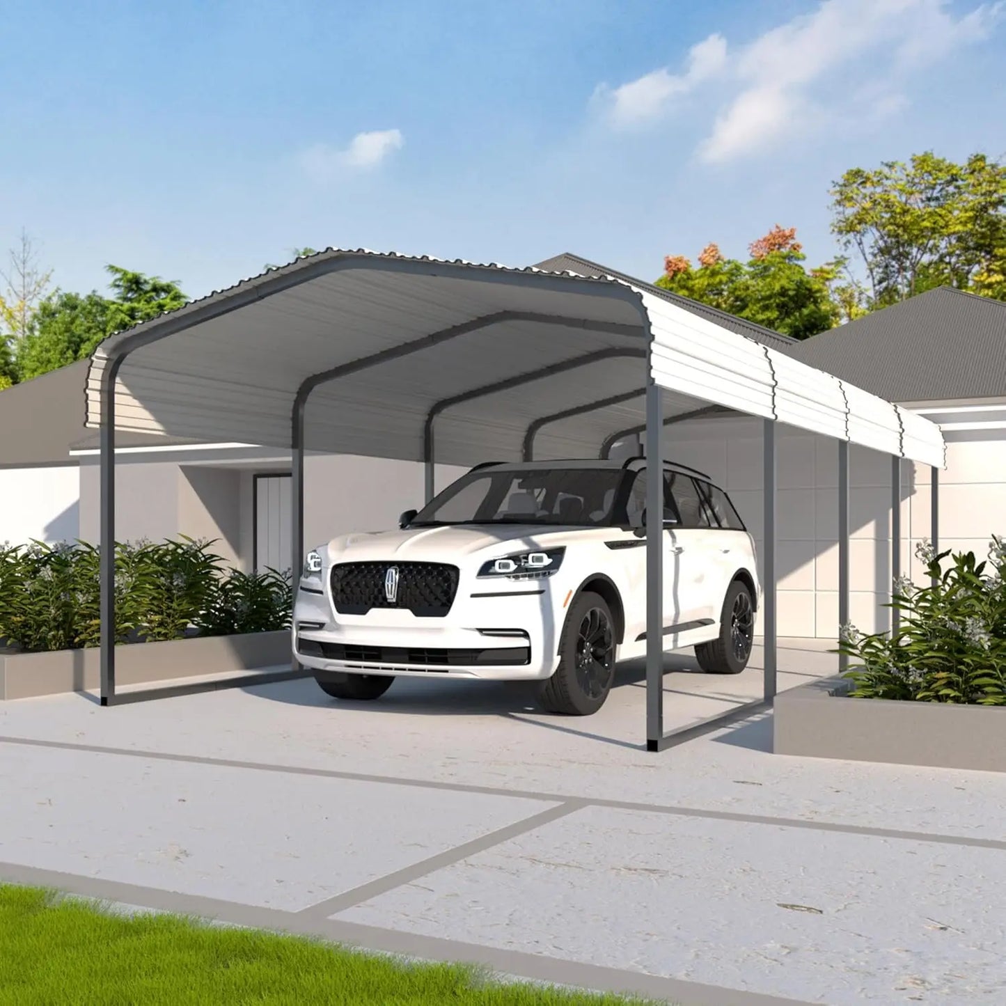 20' x 20' Outdoor Heavy Duty Metal Carport, Canopy