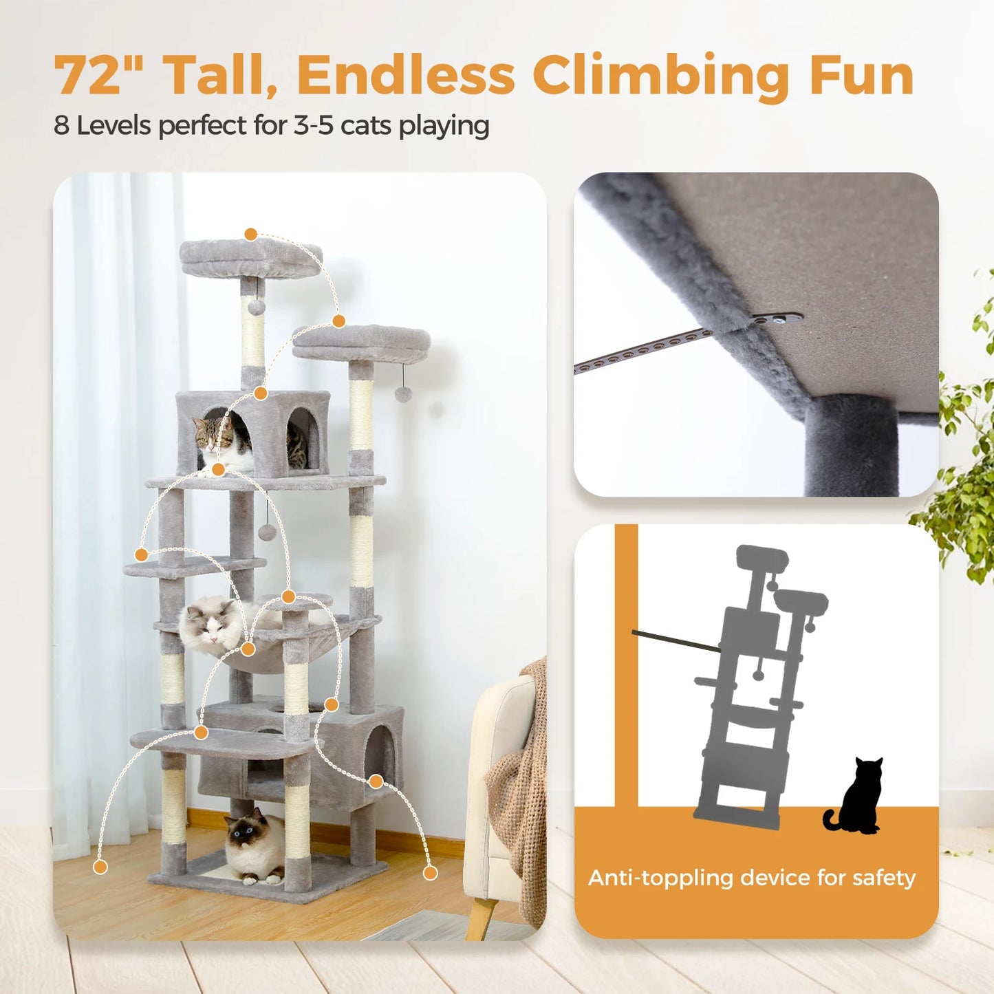 Large Cat Tree and Tower for Indoor Cats