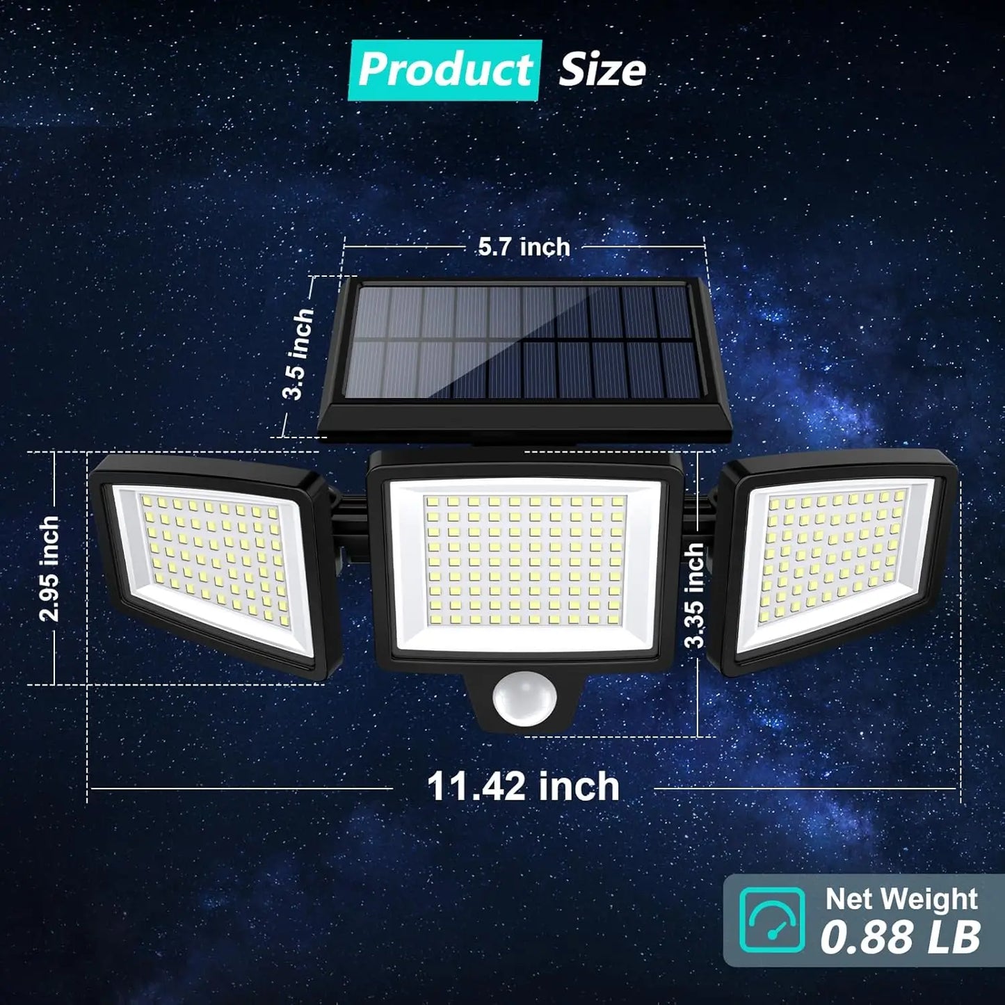 Outdoor Solar Light, Motion Sensor LED 2500LM