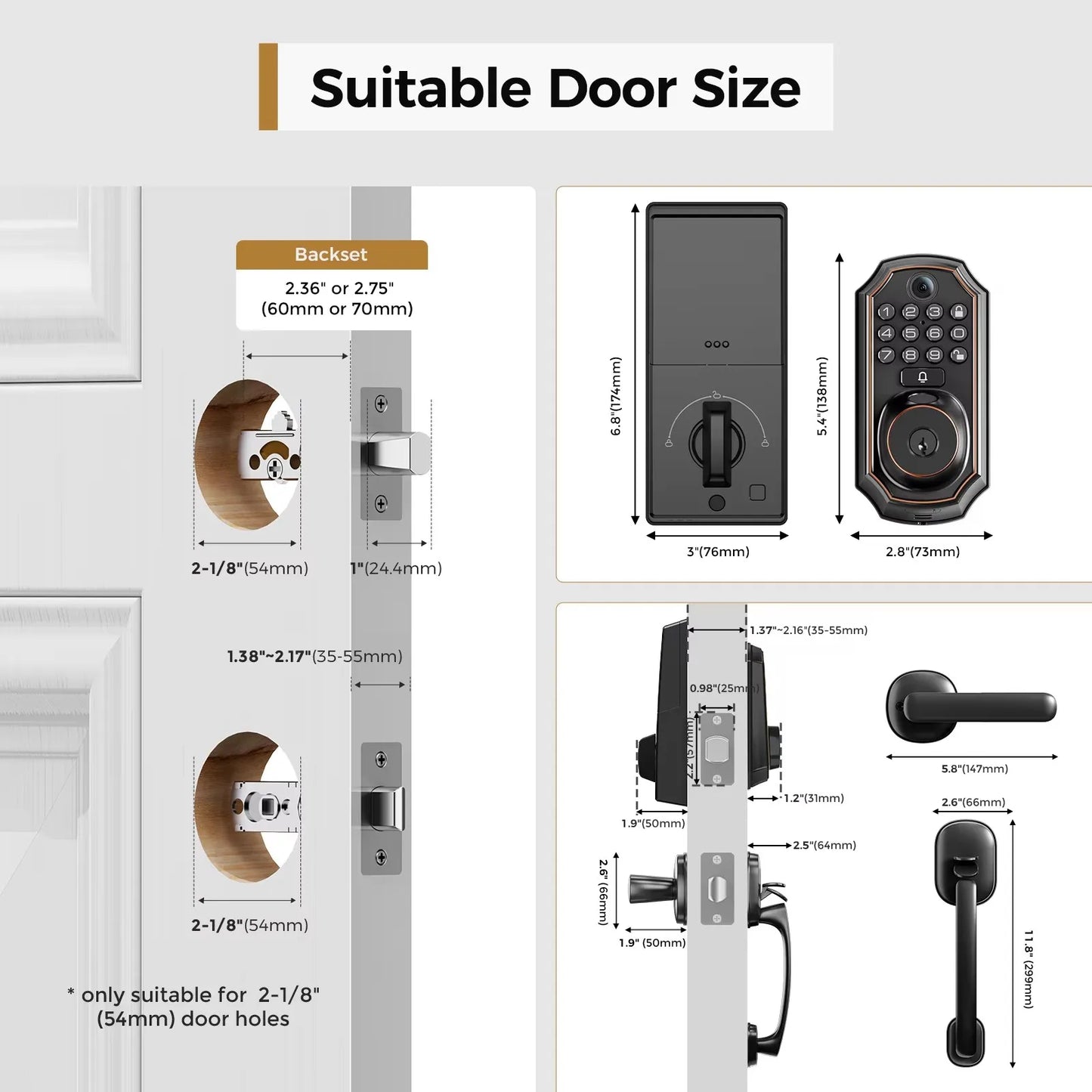 Smart WiFi Keyless Door Lock with Camera