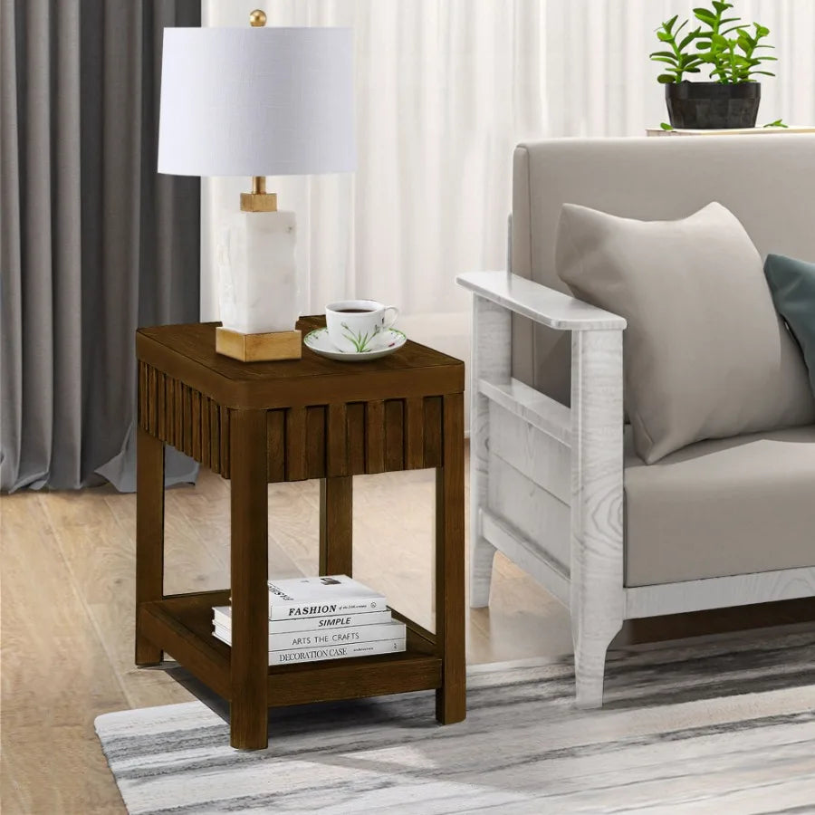 25'' Rectangular Farmhouse End Table