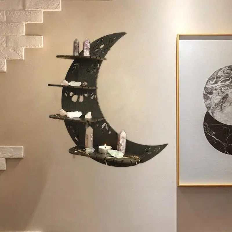 Wooden Wall-Mounted Crystal Display