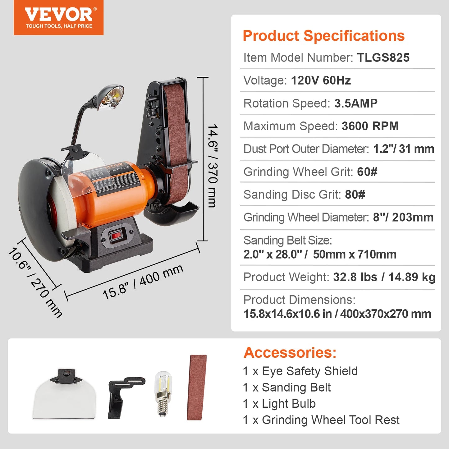Belt Disc Sander Combo Bench Tool