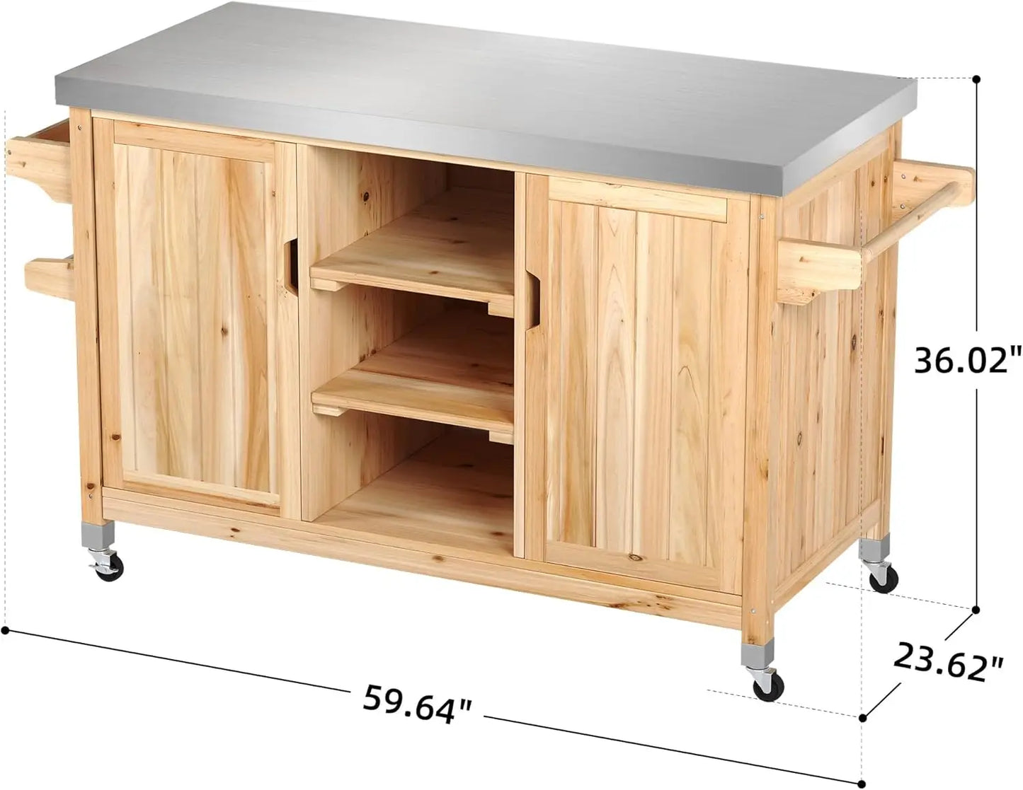 XL Solid Wood Outdoor Table and Storage Cabinet