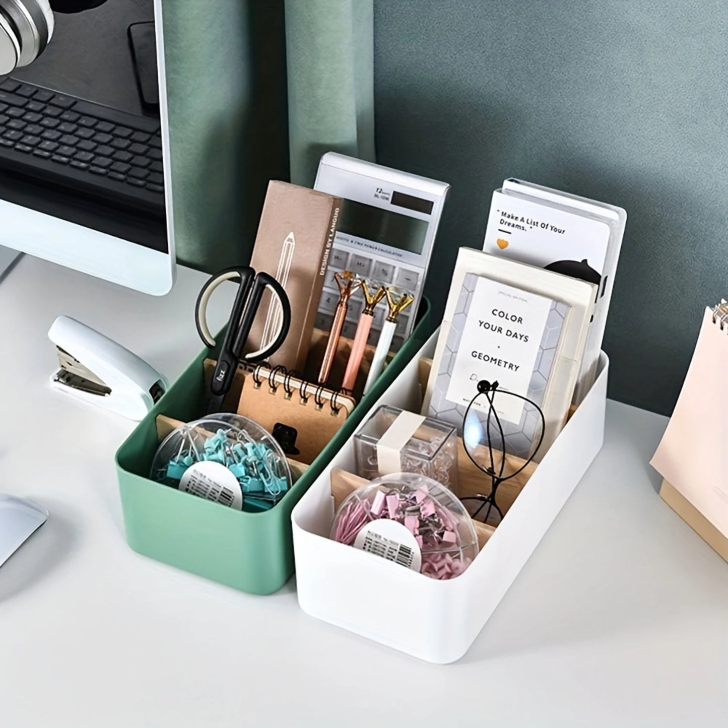 Bamboo And Wood Cosmetics Basket