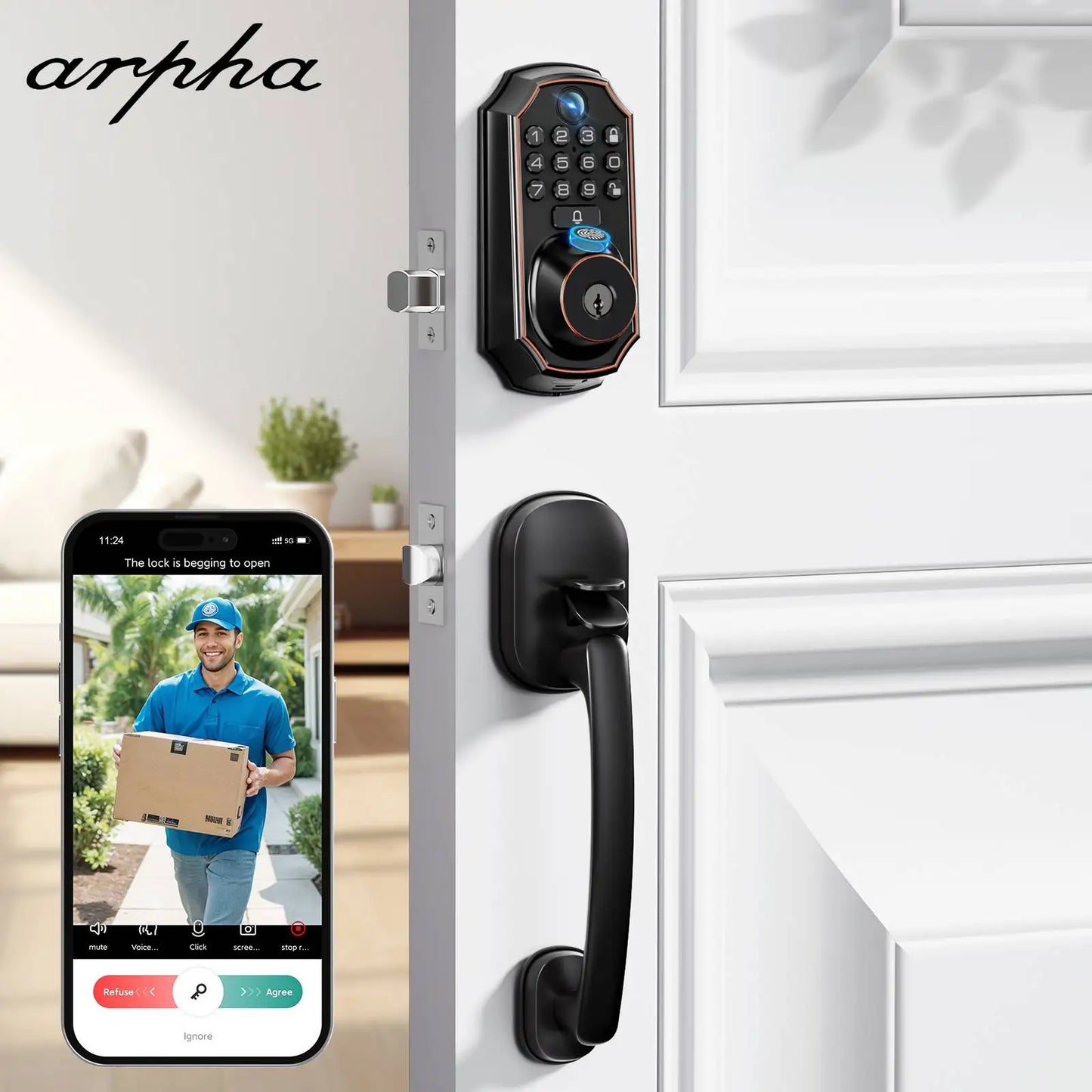 Smart WiFi Keyless Door Lock with Camera