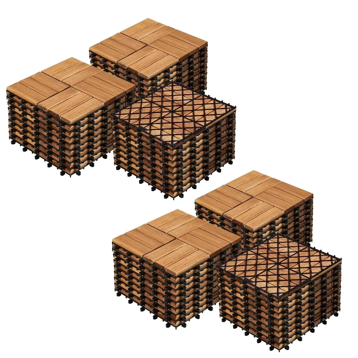 Hardwood Waterproof Interlocking Patio Deck Tiles