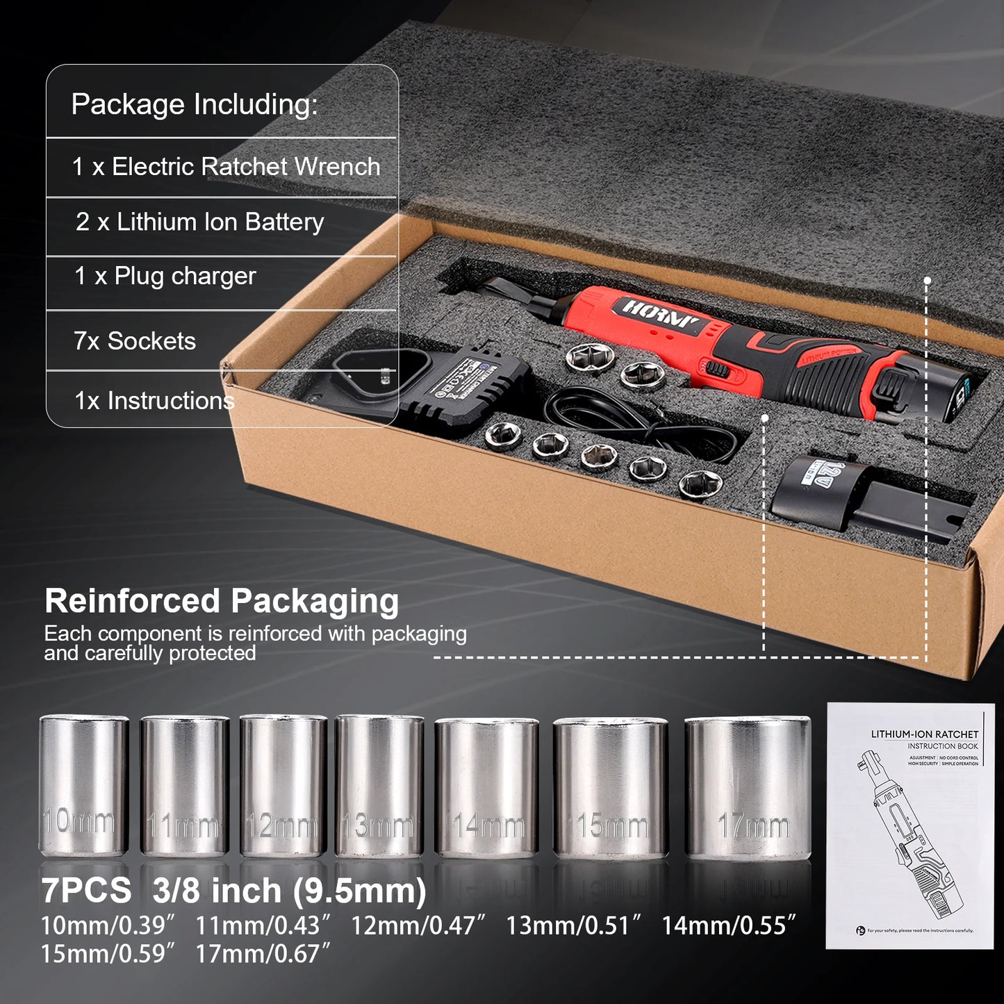 12V Cordless Electric Right Angle Ratchet Wrench