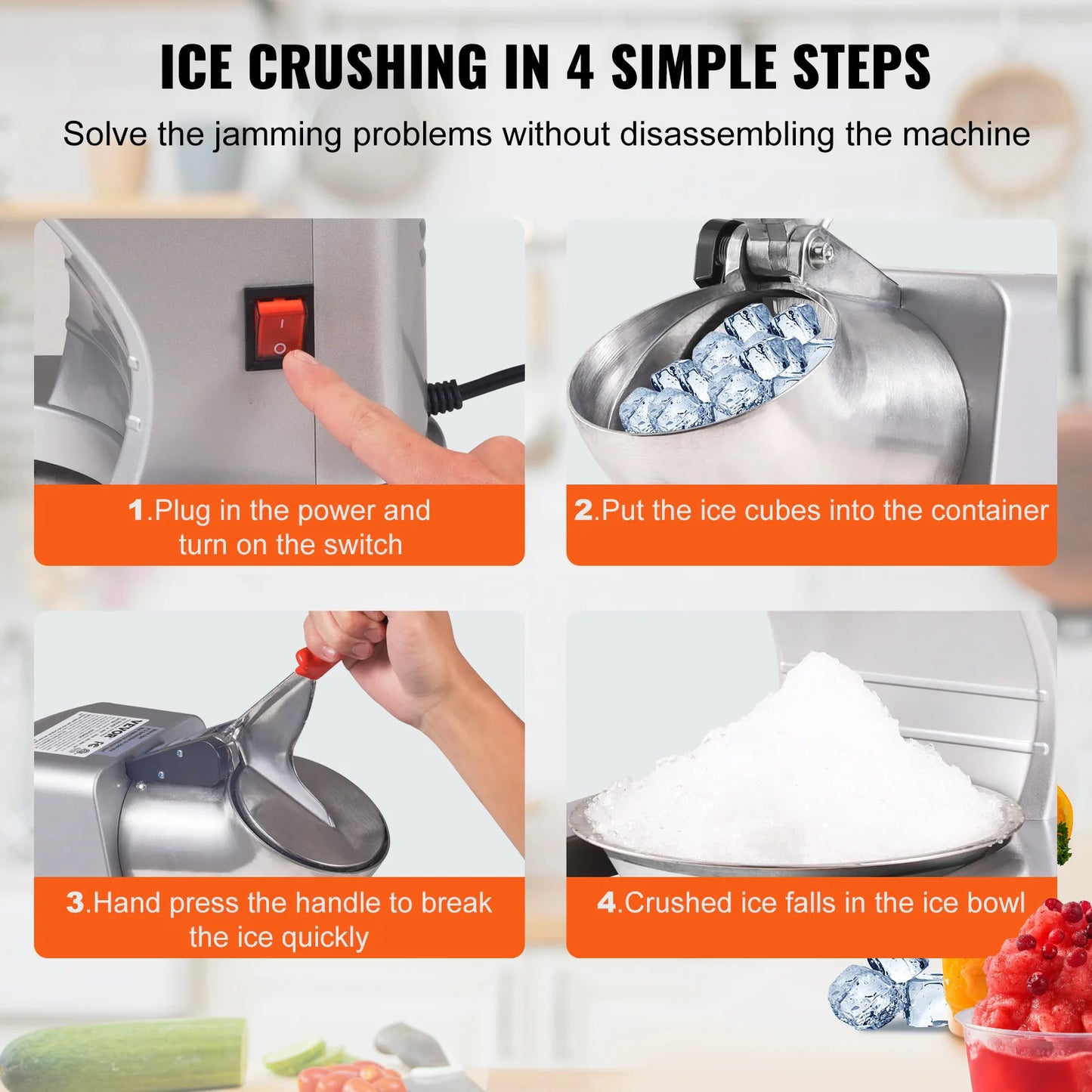 Shaved Ice Machine w/Cover & Bowl