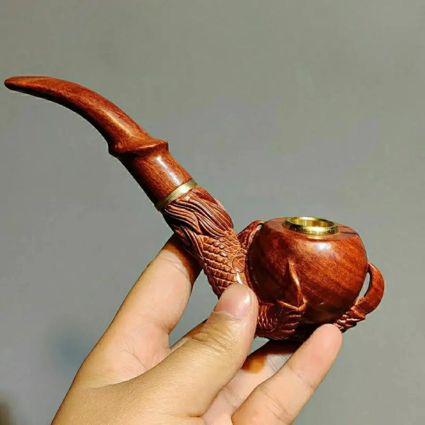 Exquisite solid wood tobacco pipe