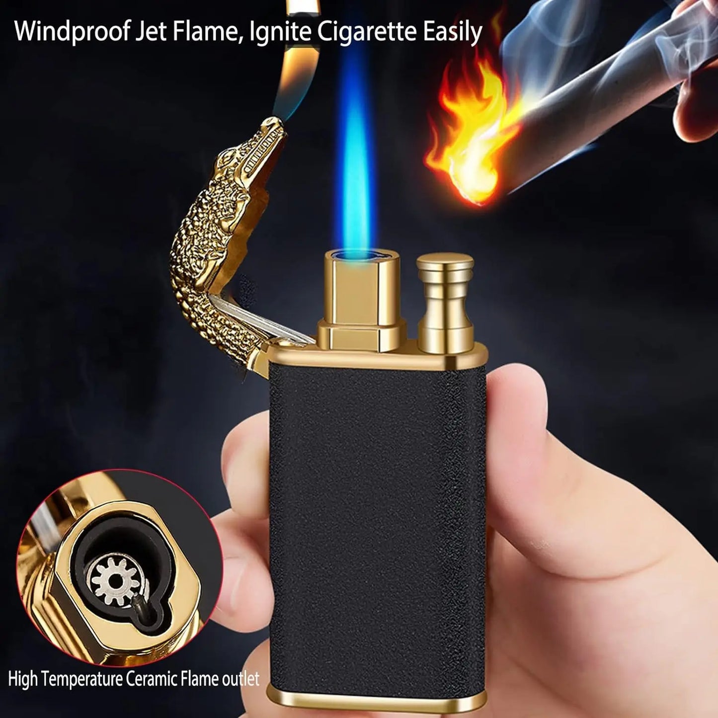 Windproof Jet Torch Lighter Refillable Butane