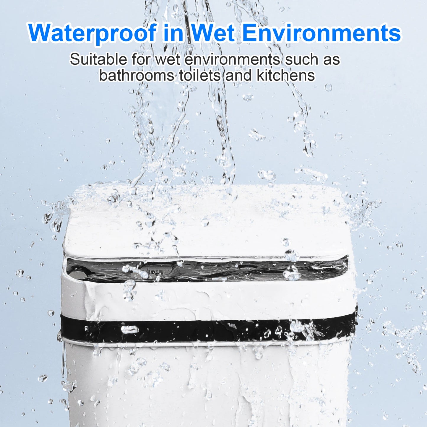 12L Bathroom Automatic Trash Cans Slim with Lid