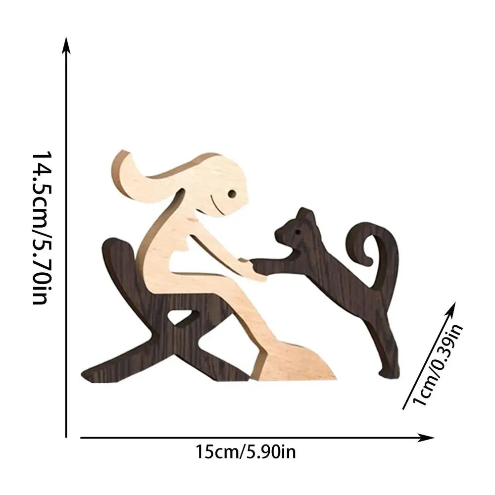 Wood Figurine of Dog/Human