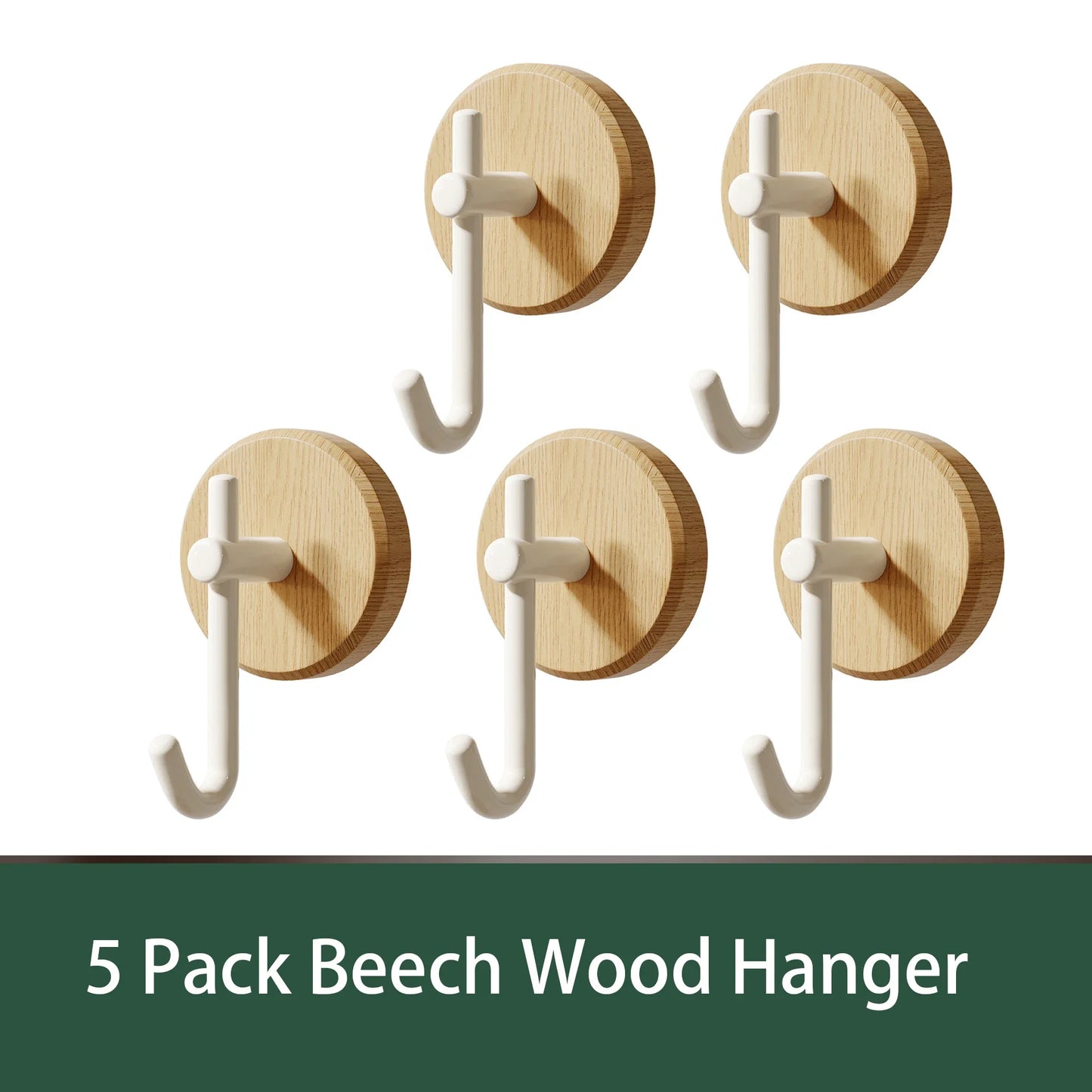Adhesive Wood Wall Hooks