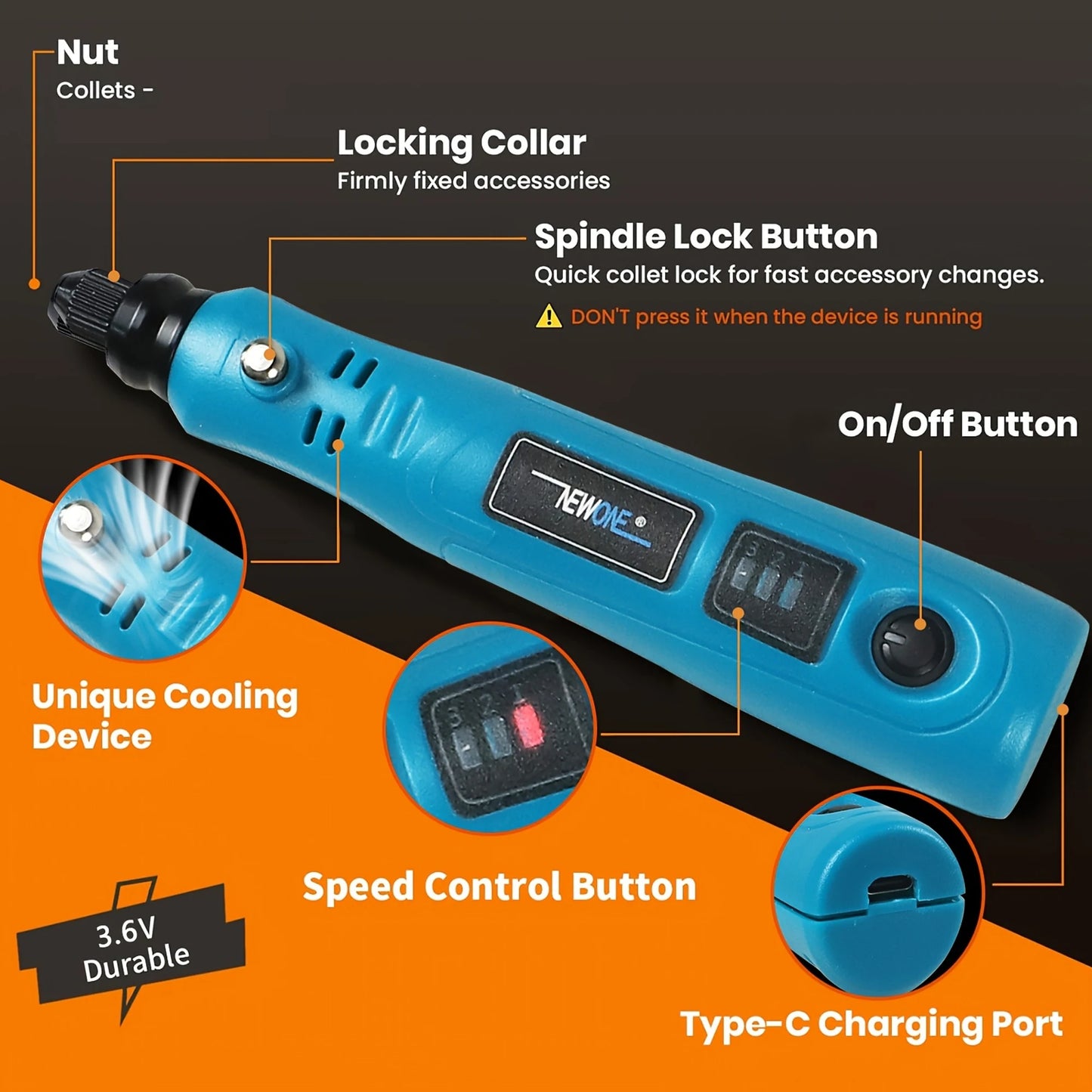 Mini Cordless Rotary Tool Kit, with Accessories