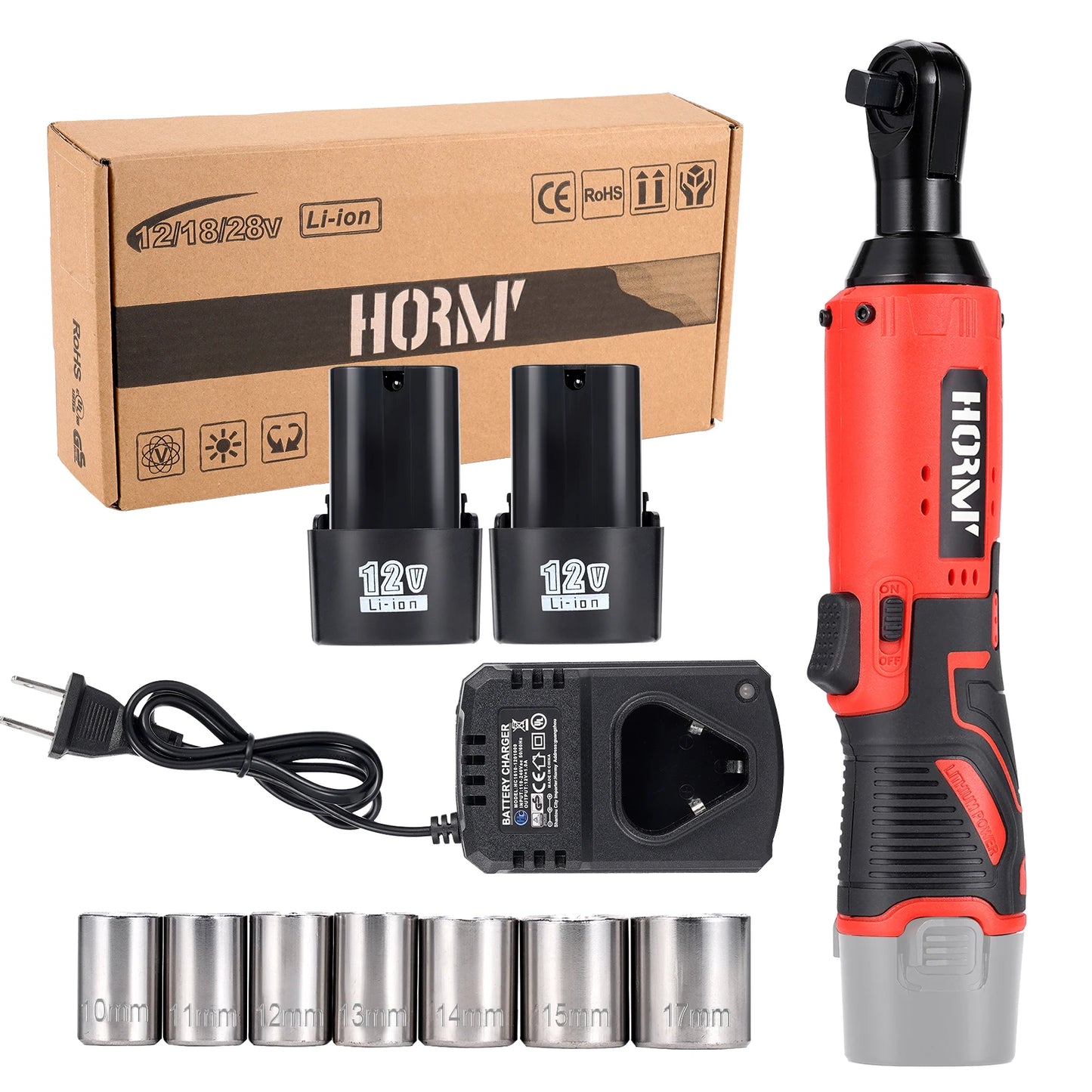 12V Cordless Electric Right Angle Ratchet Wrench
