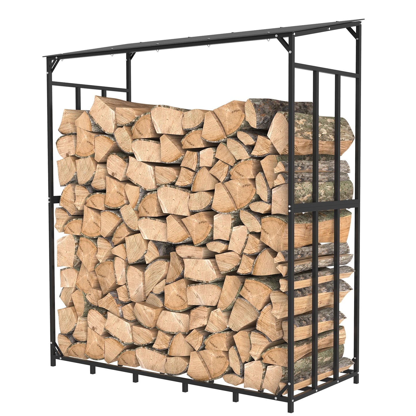 Heavy Duty Tall Metal Firewood Rack Stand