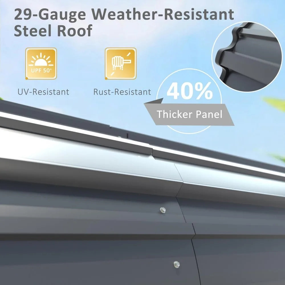 20' x 20' Outdoor Heavy Duty Metal Carport, Canopy