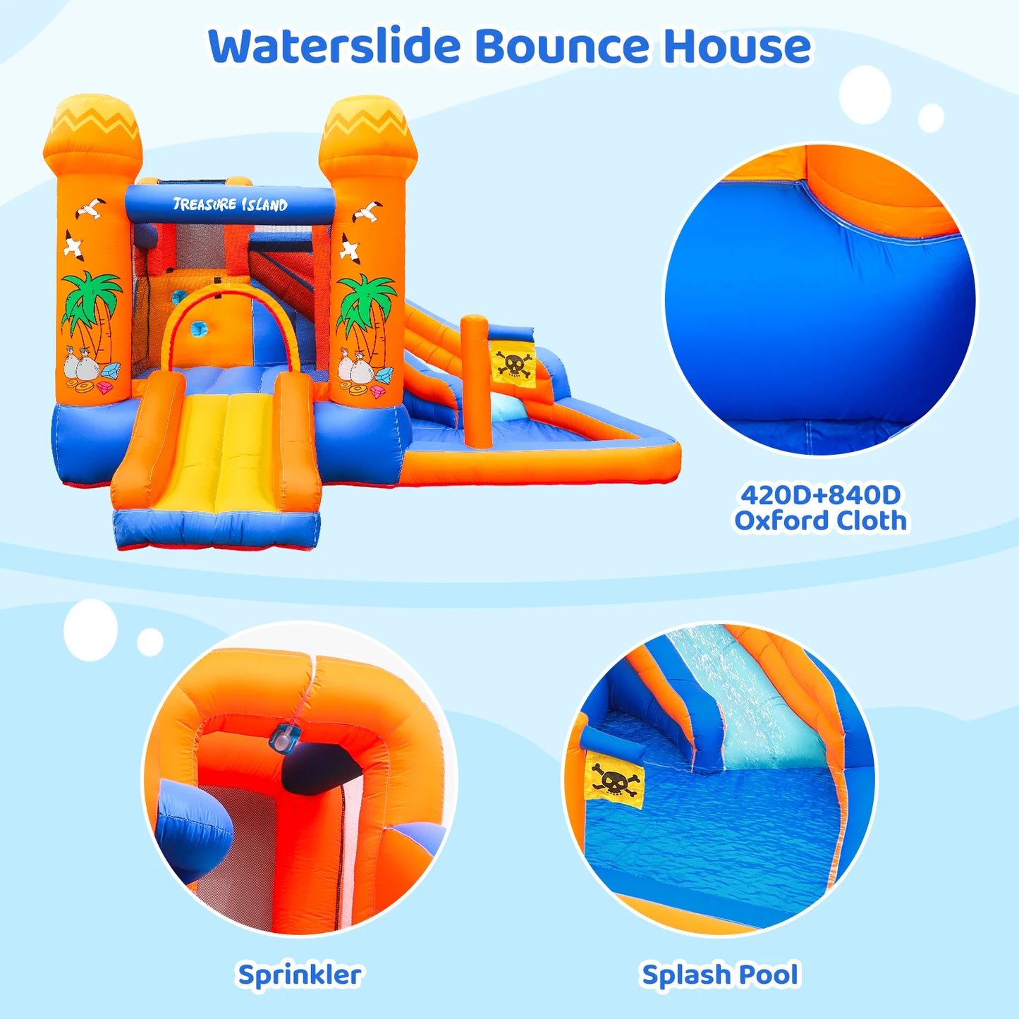 Inflatable Bounce House with Water Slide