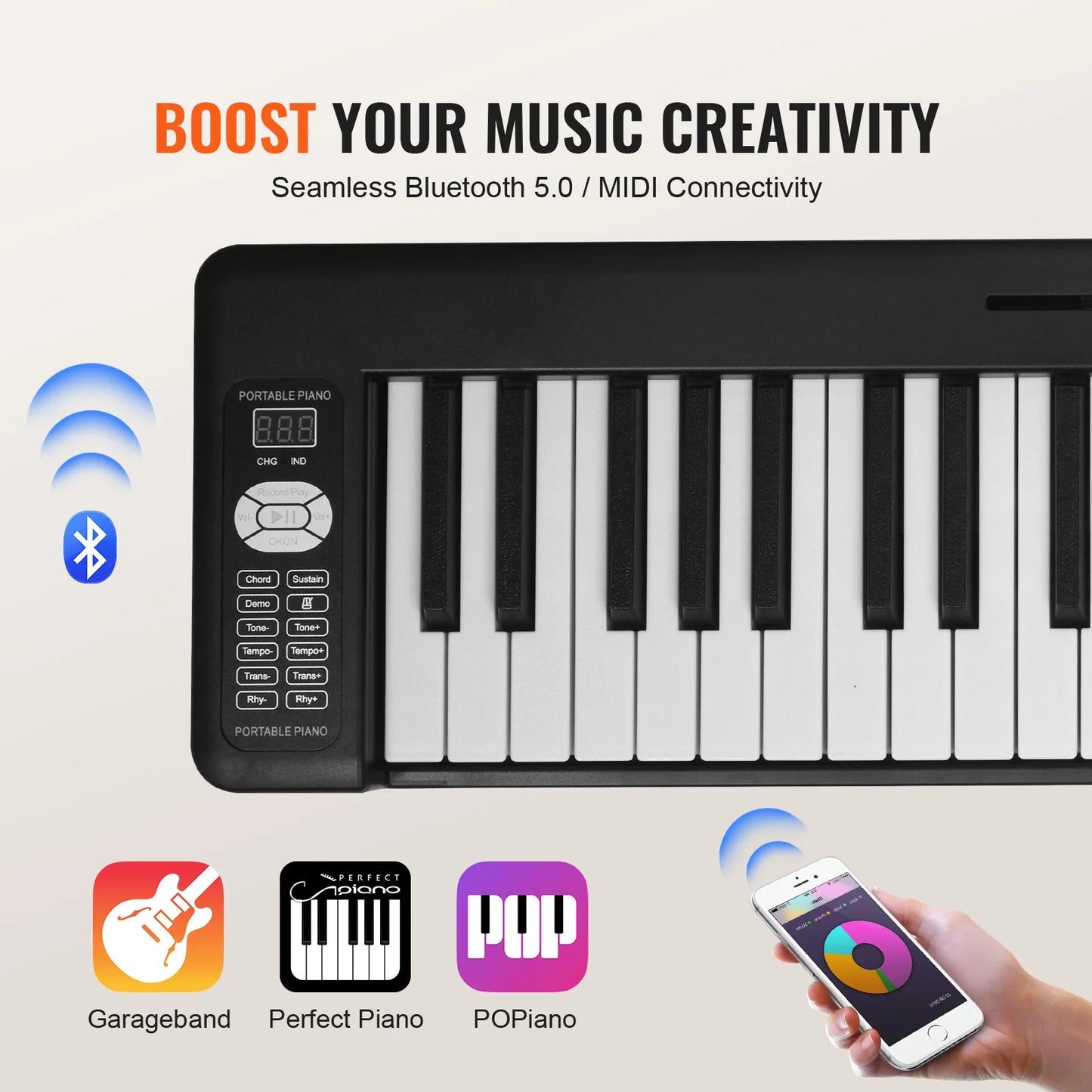 61 or 88 Key Folding Keyboard Piano