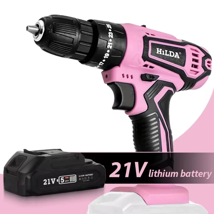 Pink Wireless Power Driver with Bag