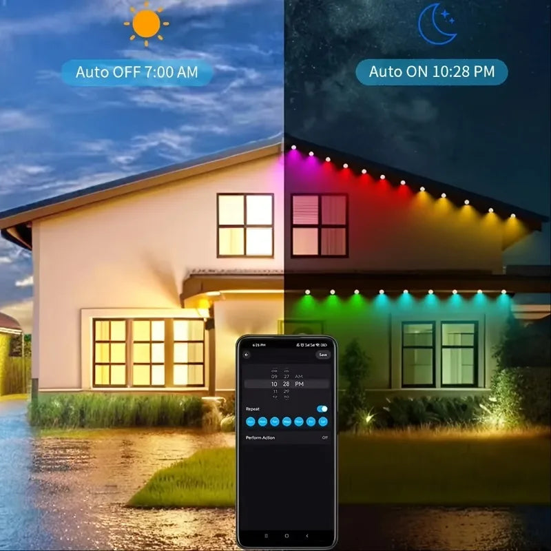 150ft 100ft 50ft Permanent Outdoor Lights Smart RGBIC