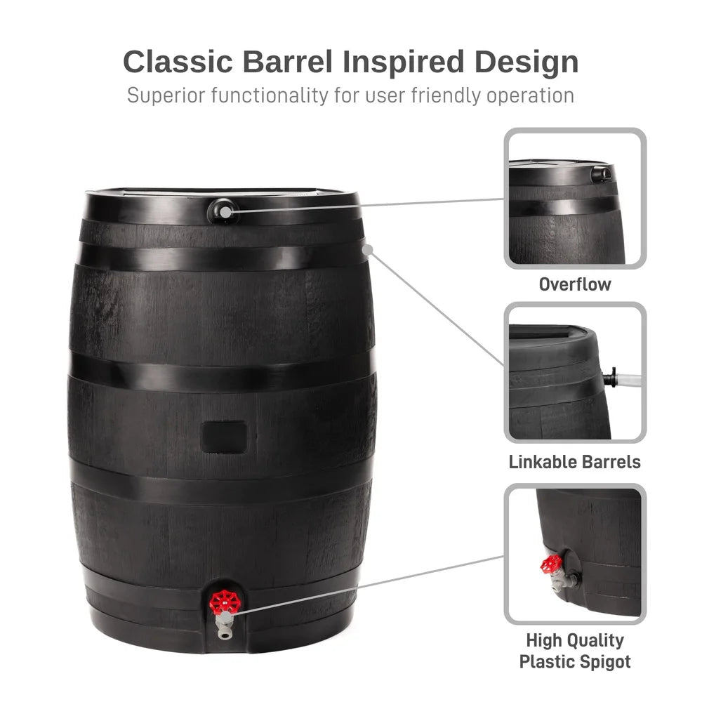 50 Gallon Flat Back Eco Rain Barrel