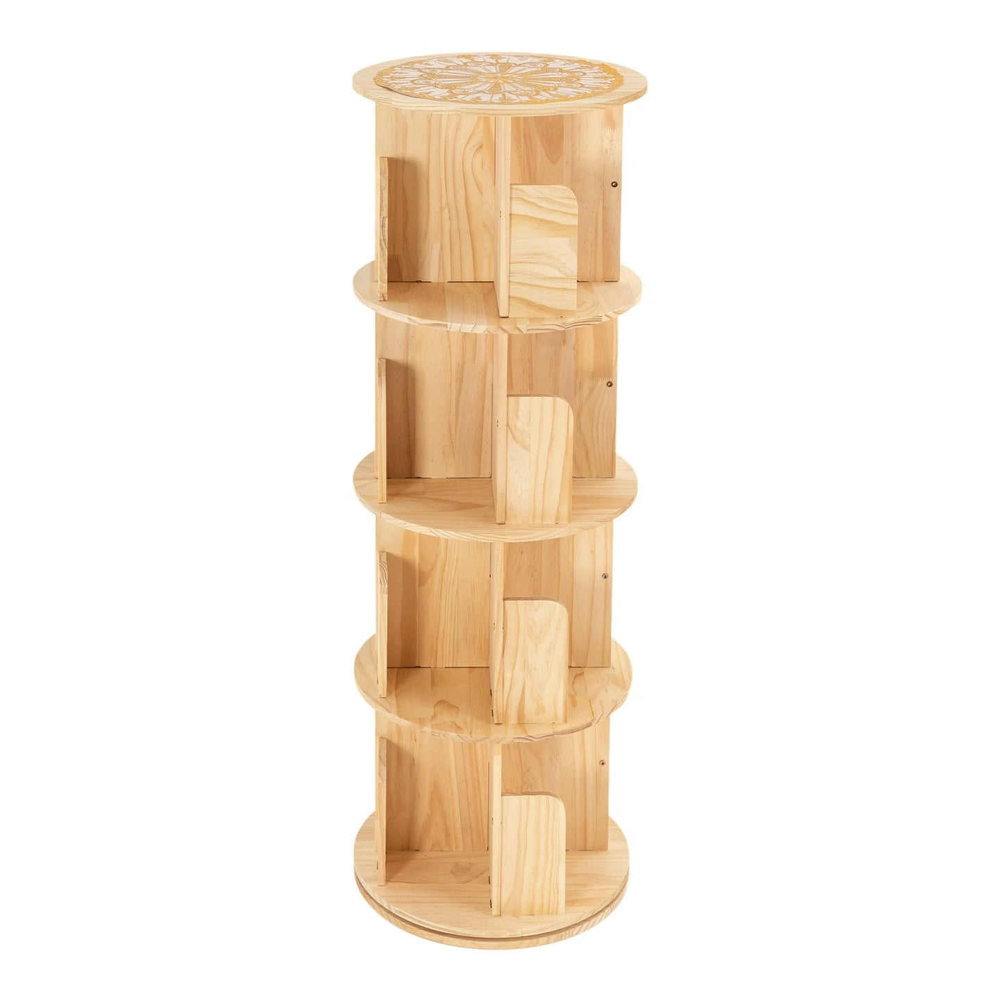 Rotating Bookshelf 360 Display 4 Tier