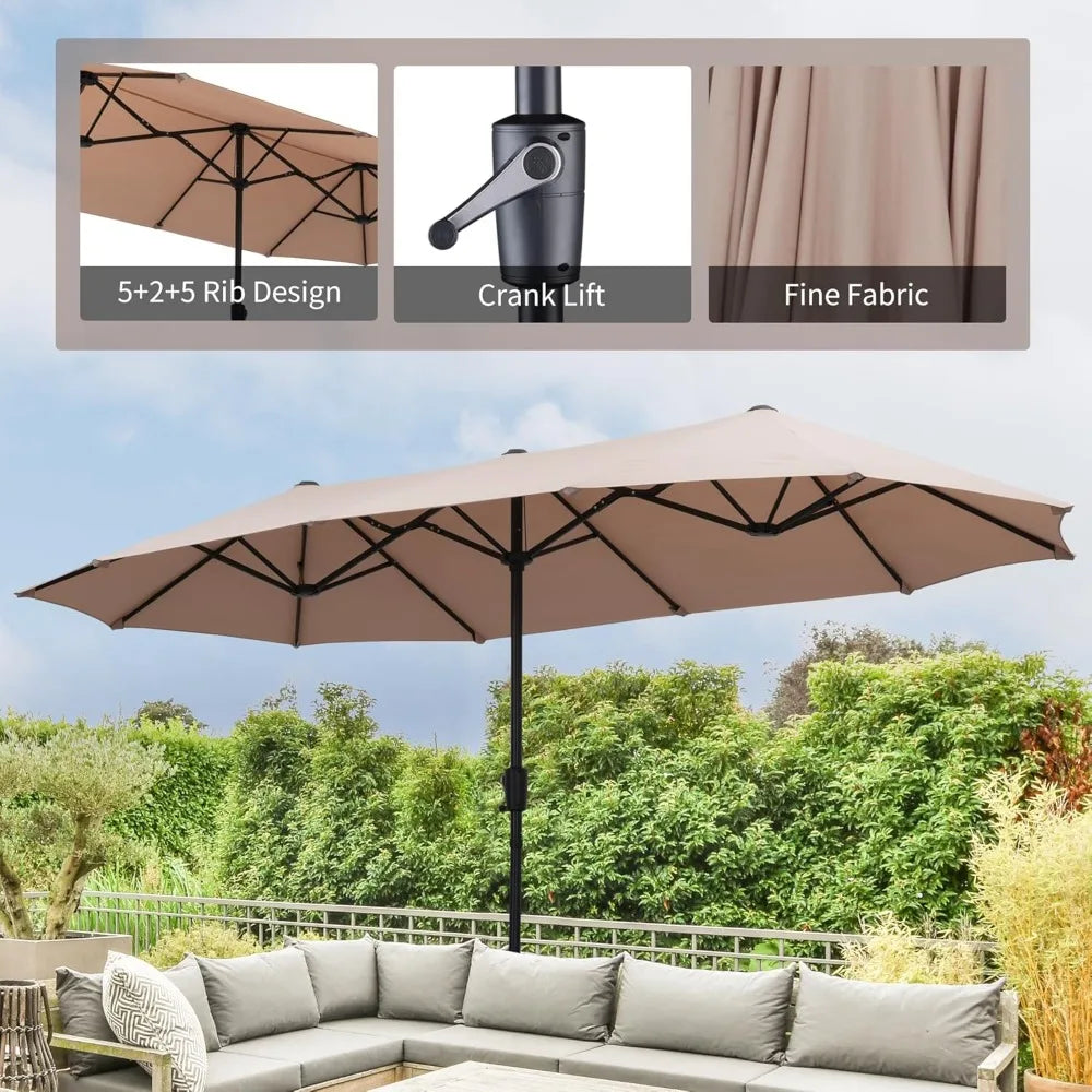 13Ft Large Patio Umbrella Outdoor Double-Sided