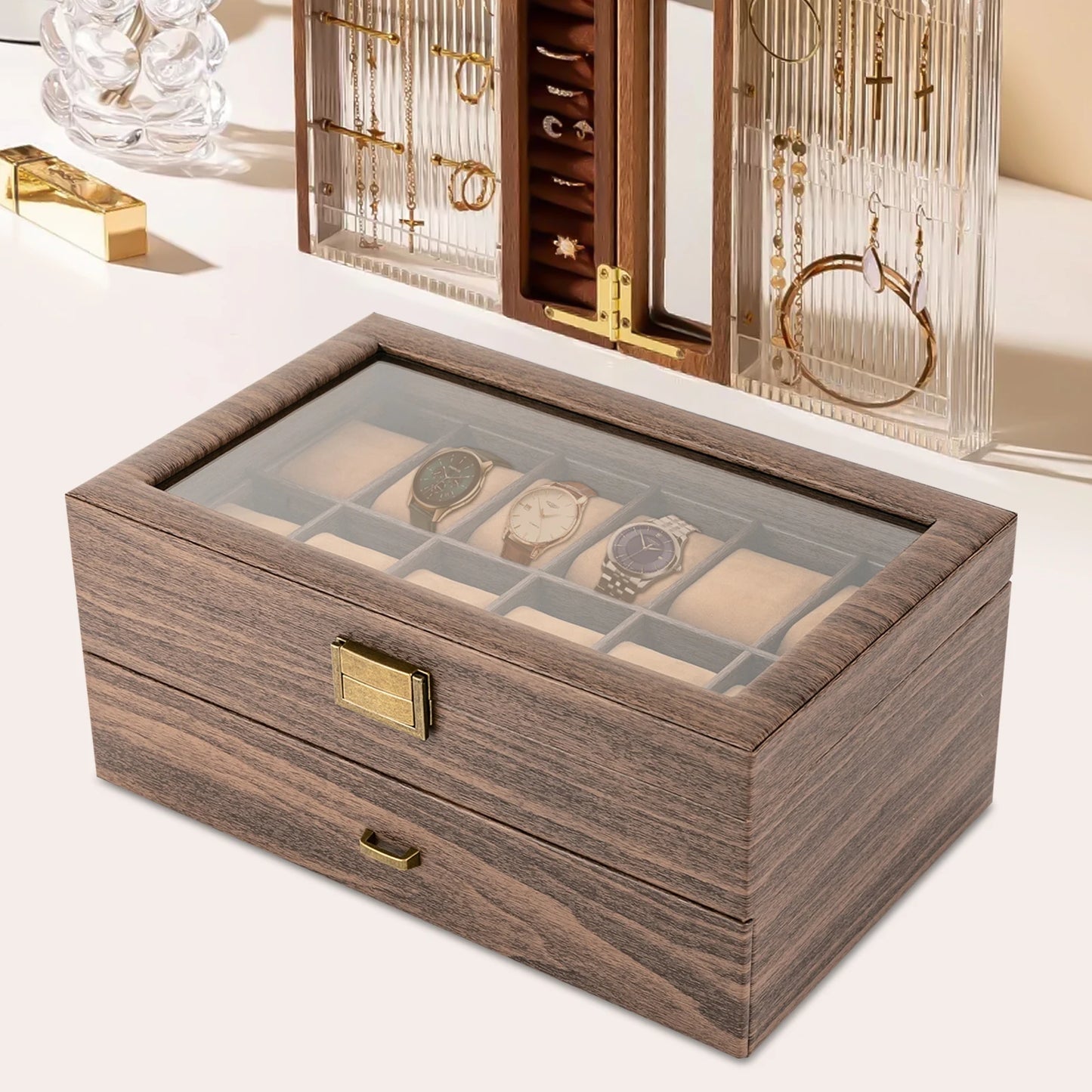 Jewelry Holder Display Case w/ Drawer