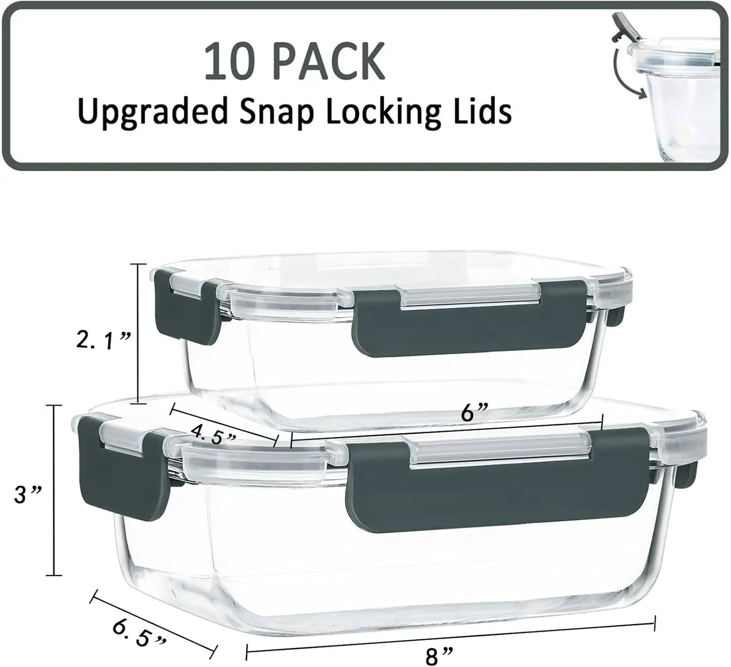 Glass Meal Prep Containers W/ Lids