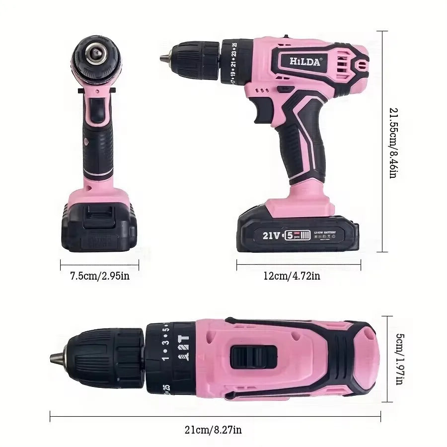 Pink Wireless Power Driver with Bag