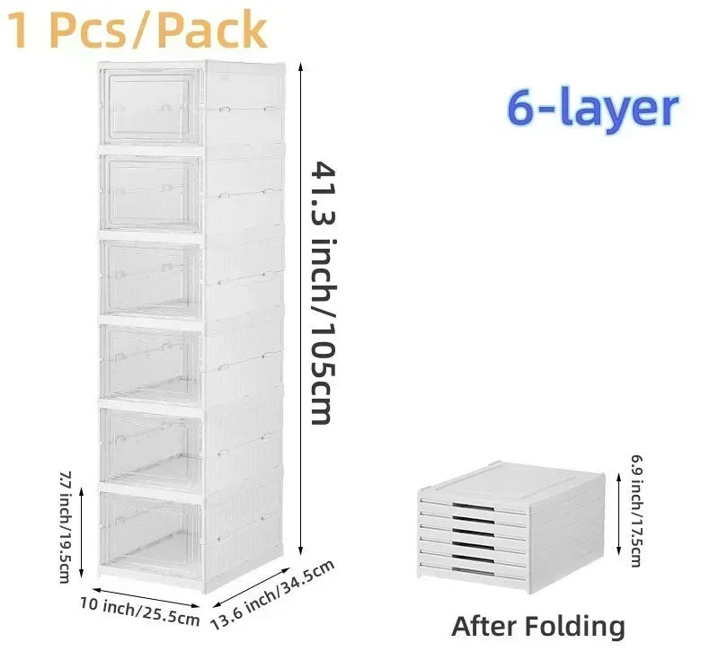 Shoe Box Foldable Transparent Sneaker Storage Organizer
