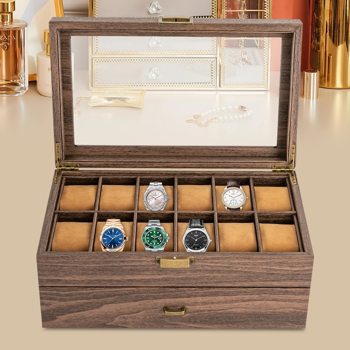 Jewelry Holder Display Case w/ Drawer