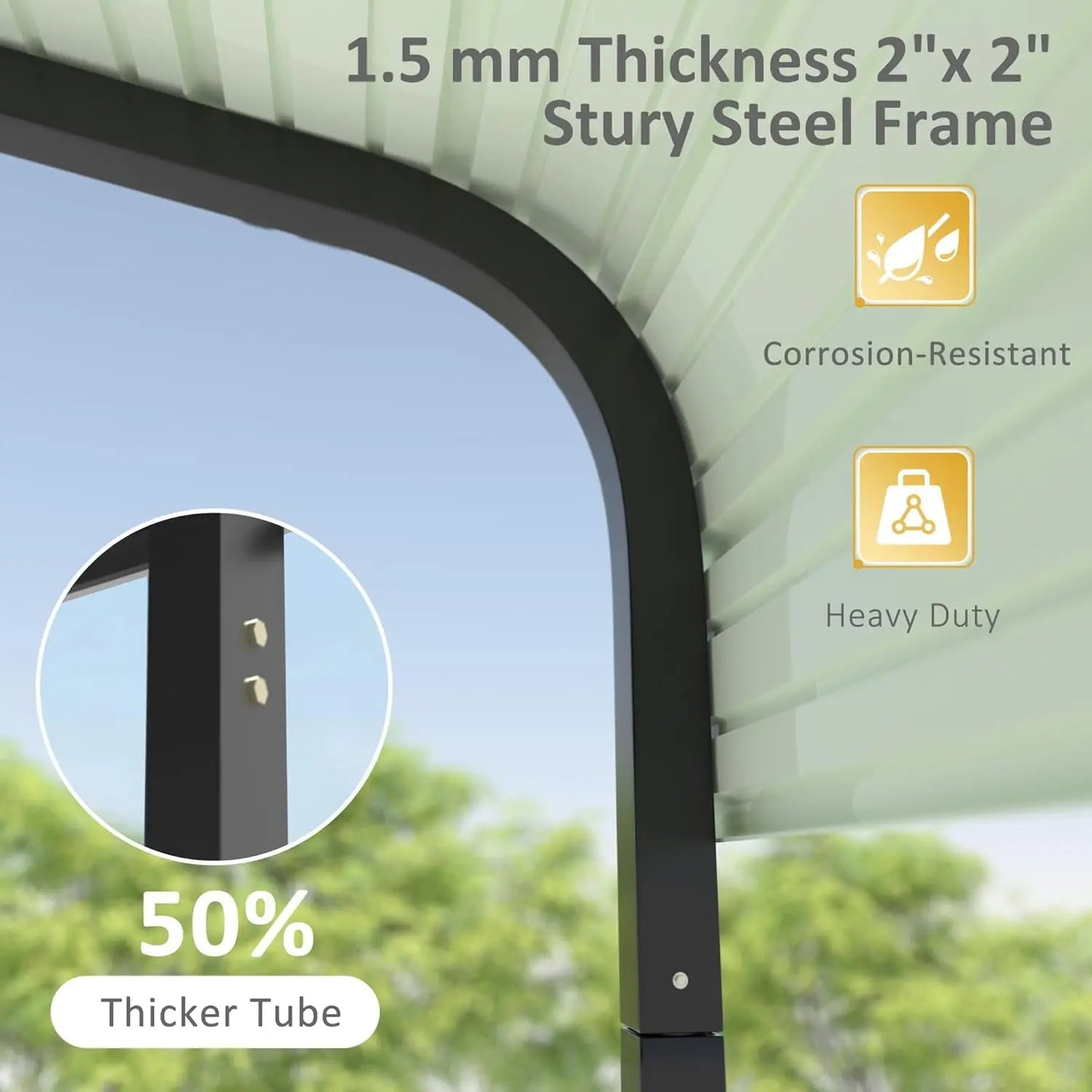 20' x 20' Outdoor Heavy Duty Metal Carport, Canopy