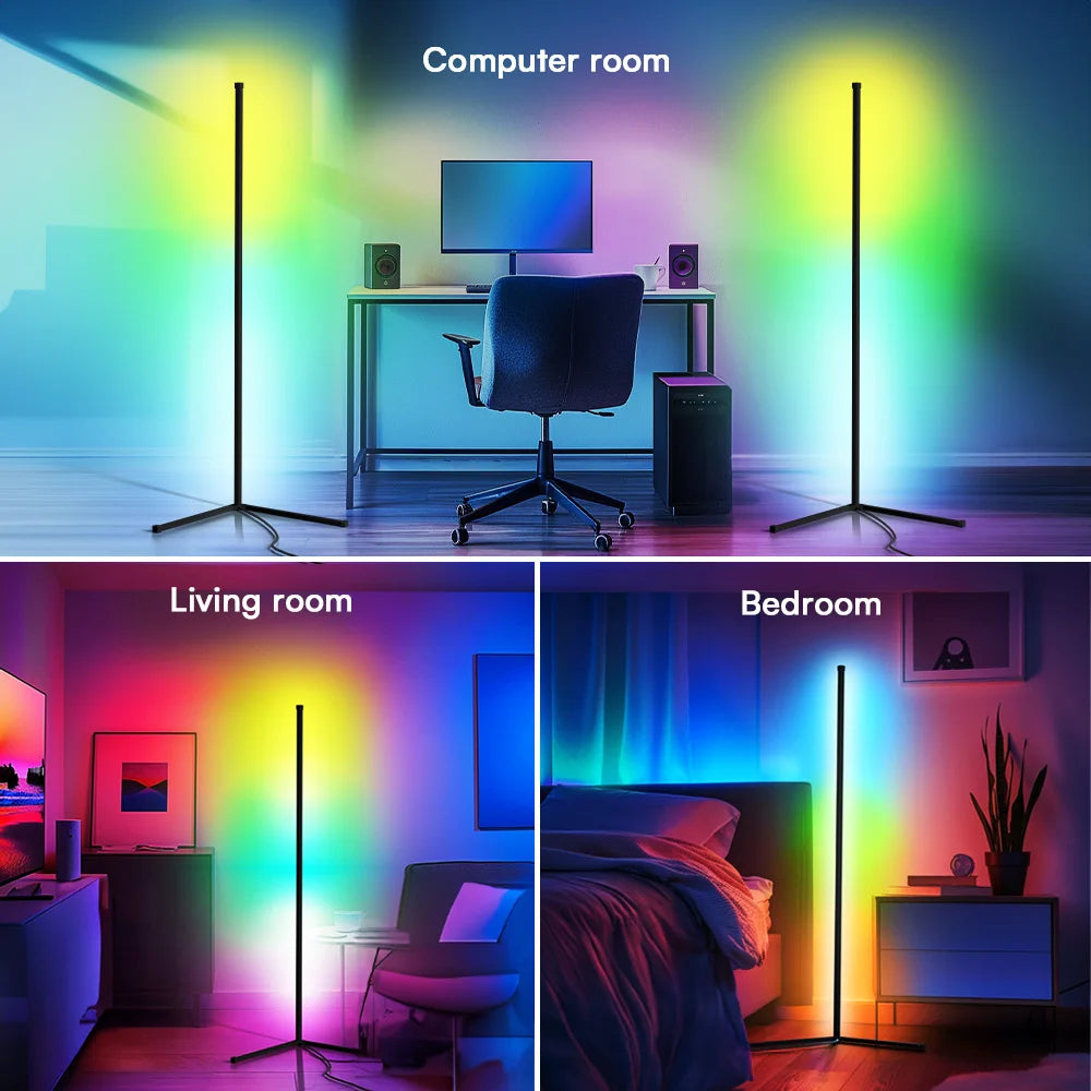 2 L-Shaped Corner Floor-To-Ceiling Atmosphere Lights
