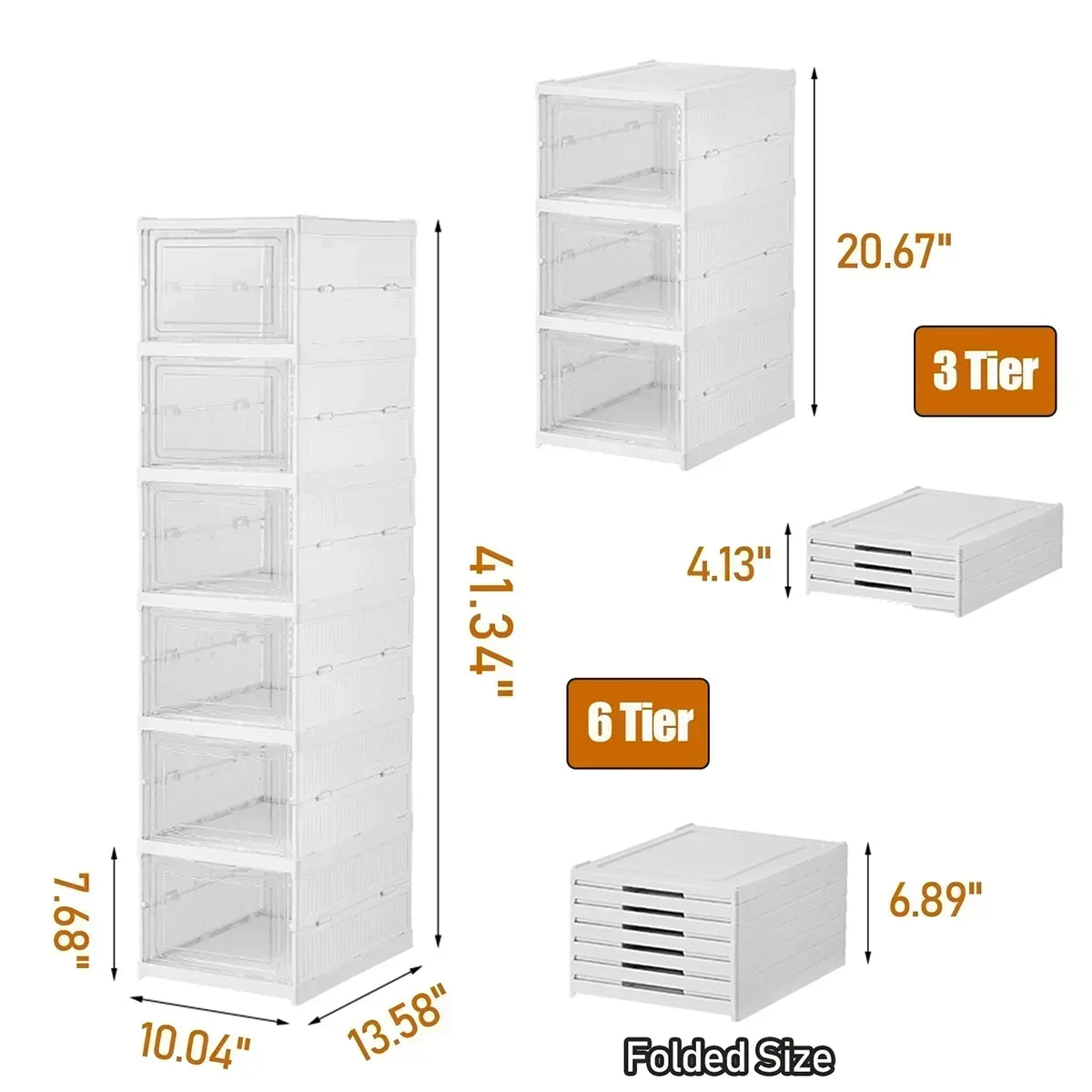Shoe Box Foldable Transparent Sneaker Storage Organizer