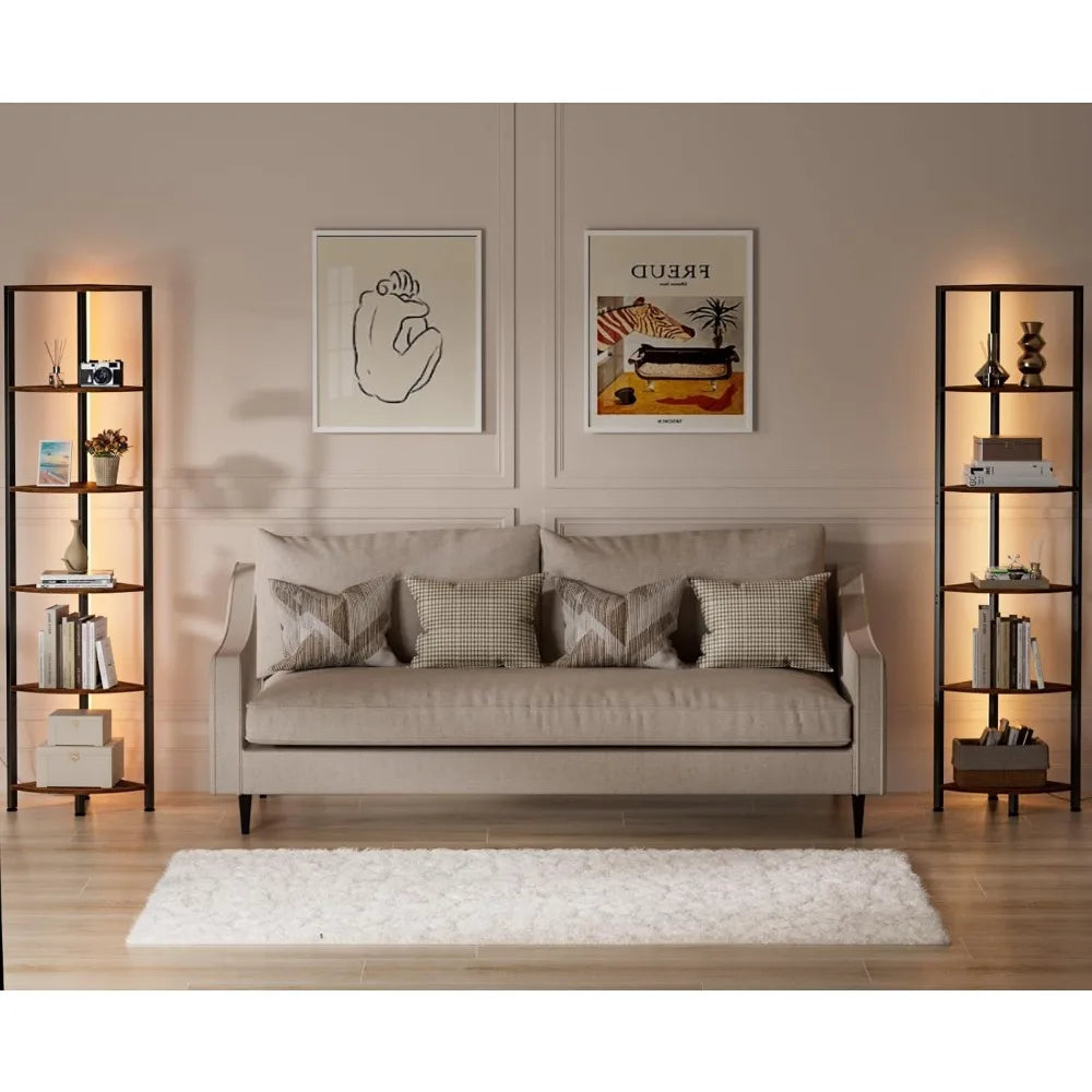 6-Tier Corner Shelf with LED Lights