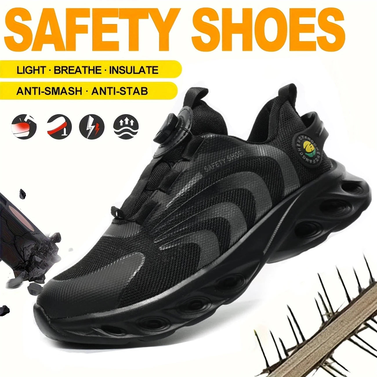 Safety shoes, lace-free, lightweight