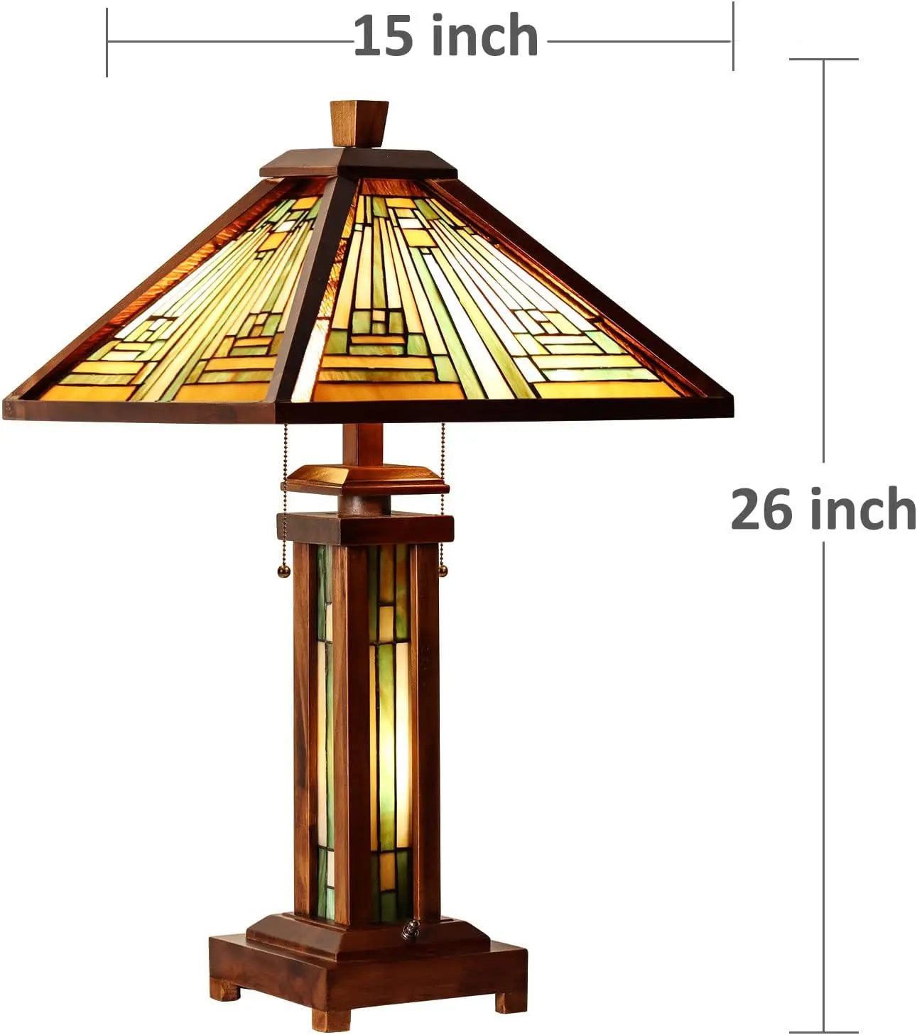 Wood Base Table Lamp 3-Light