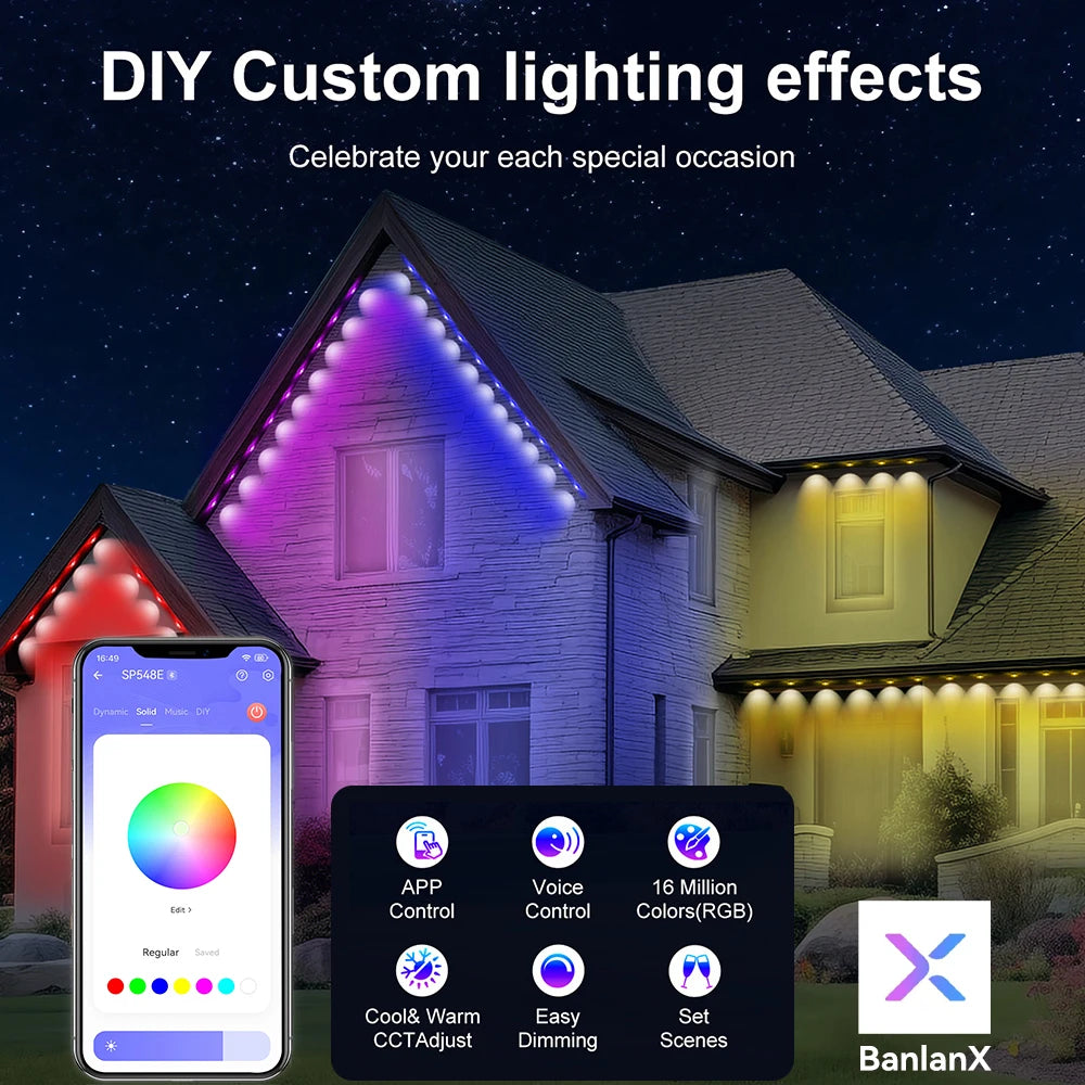 Permanent Outdoor Lights, Smart RGB Northern Lights