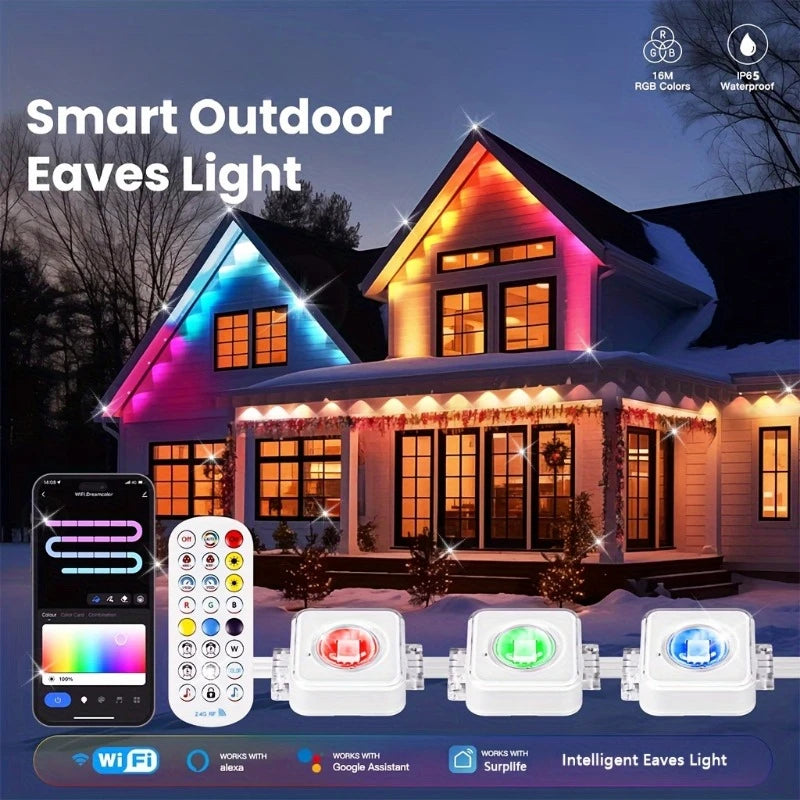 150ft 100ft 50ft Permanent Outdoor Lights Smart RGBIC