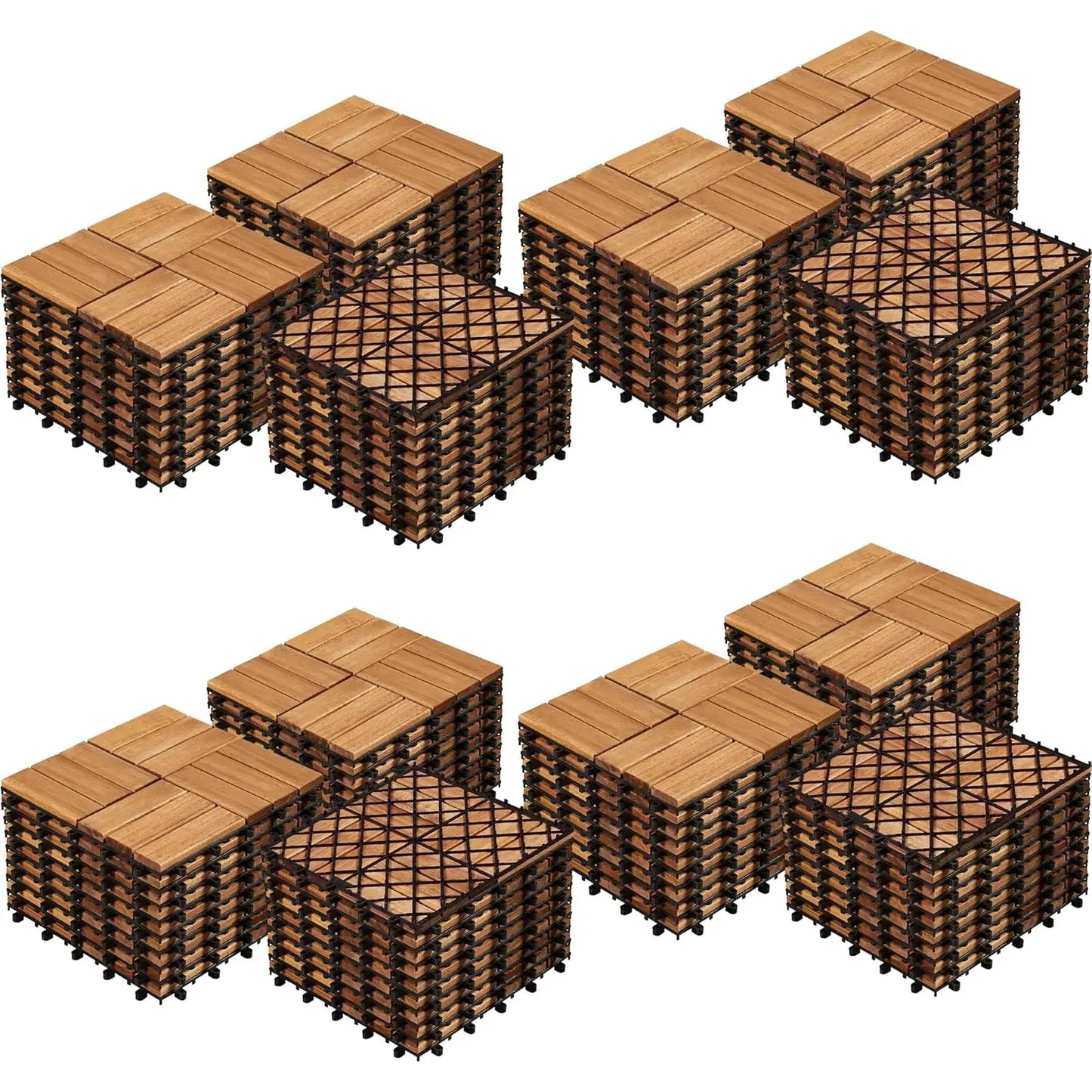 Hardwood Waterproof Interlocking Patio Deck Tiles