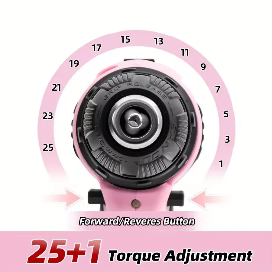 Pink Wireless Power Driver with Bag